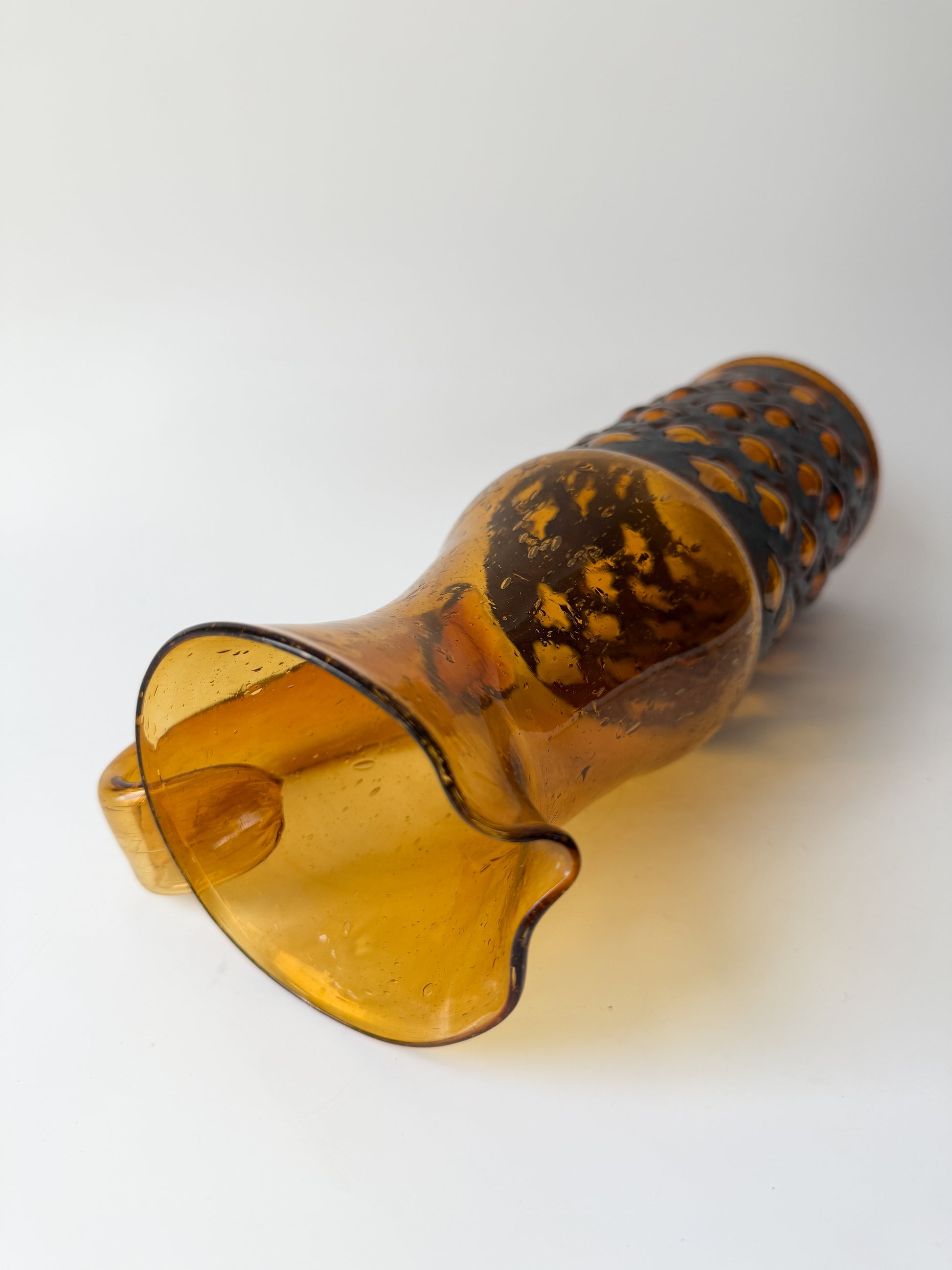 Vintage MCM Felipe Derflinger Imprisoned Glass Pitcher