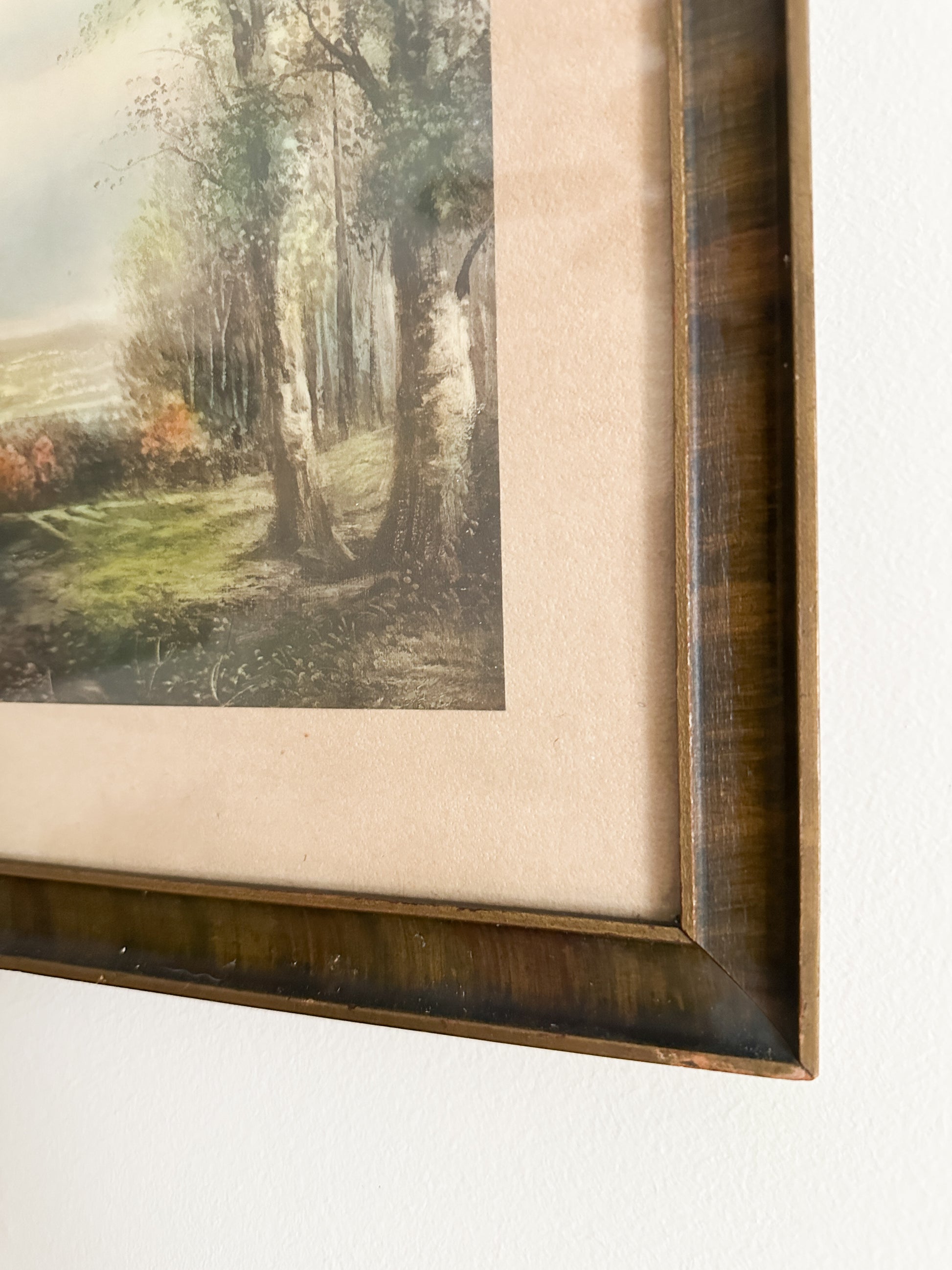 Antique Color Lithograph Landscape