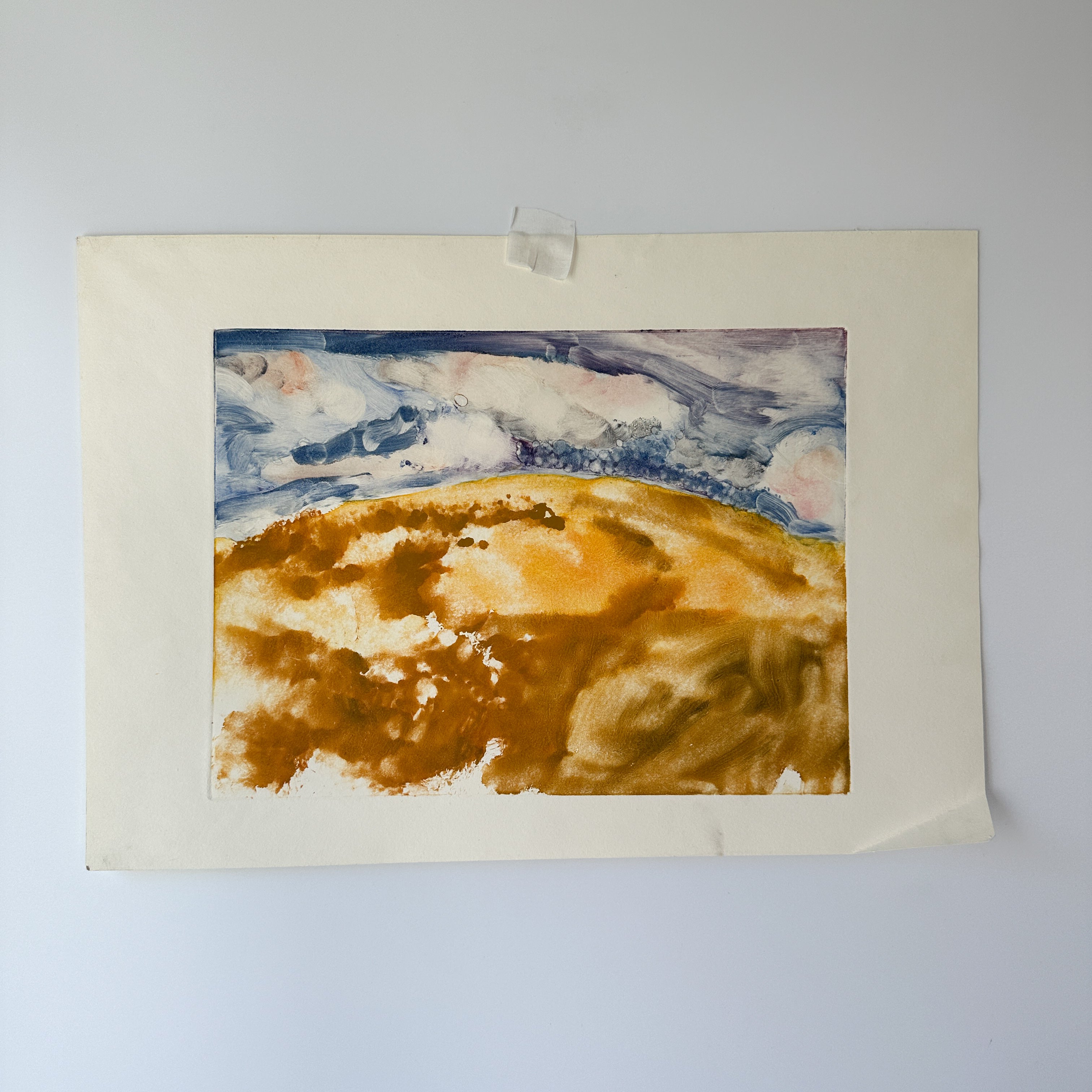 MOUNTAIN LANDSCAPE Lithograph by Late Artist Jane Matteson