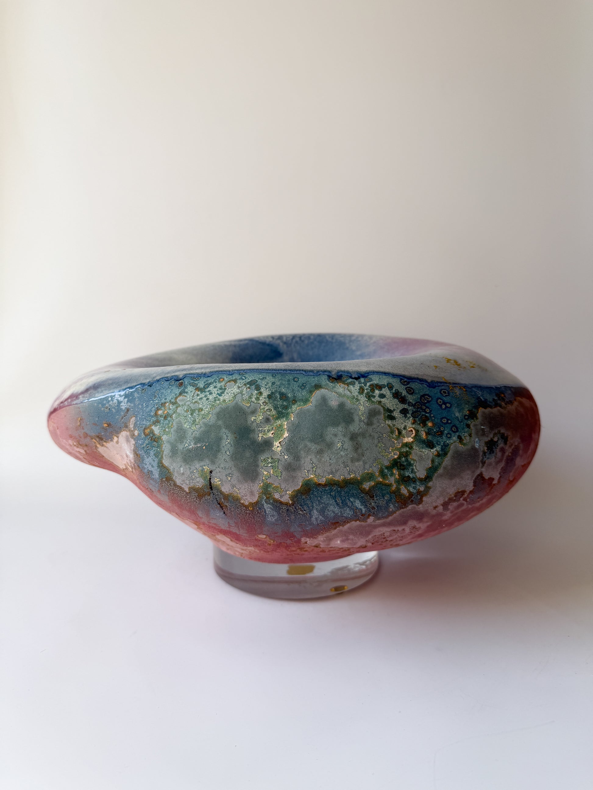 Multicolor Abstract Art Pottery Bowl by Tony Evans