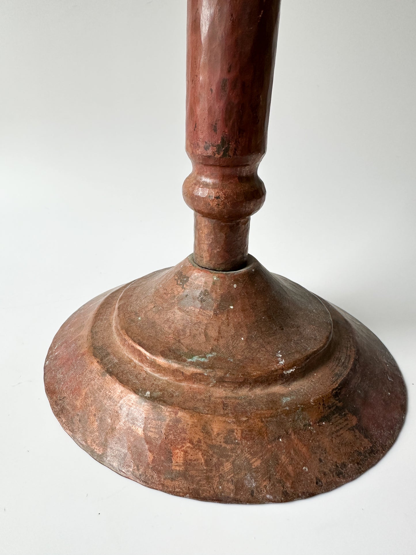 Tall Hammered Copper Candlestick
