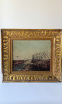 Road Alongside Field of Corn Landscape Oil Painting
