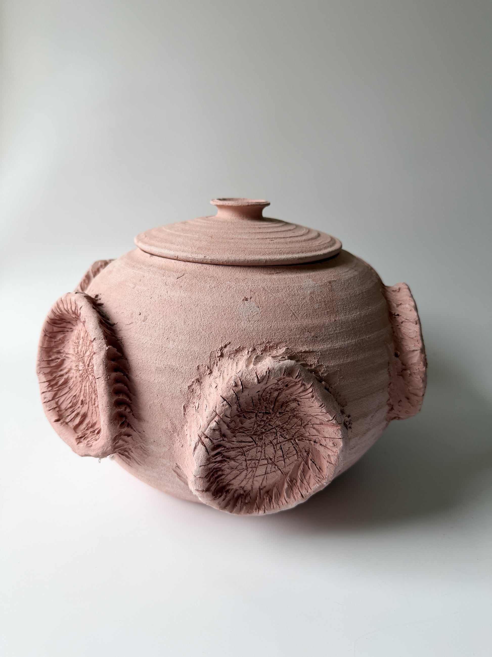 Heavy Vintage 1965 Handmade Lidded Pottery Bowl