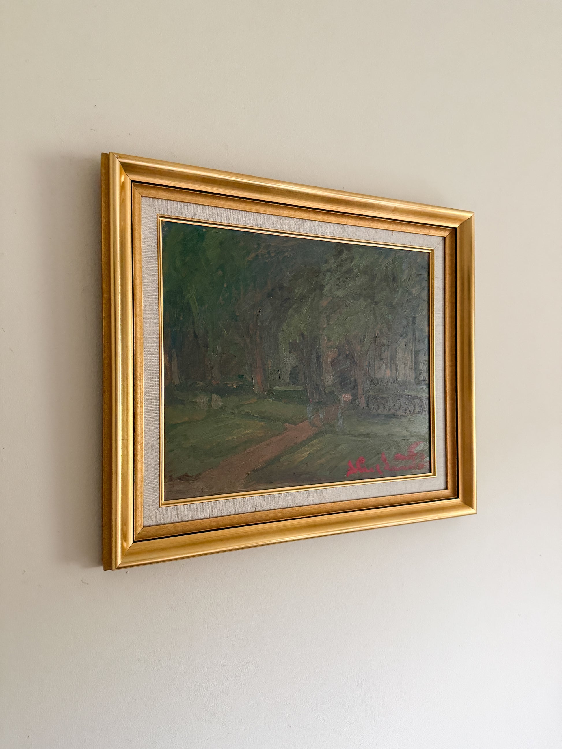 STIG EVERT LINDBERG - Outdoor Scene - Oil Painting on Panel