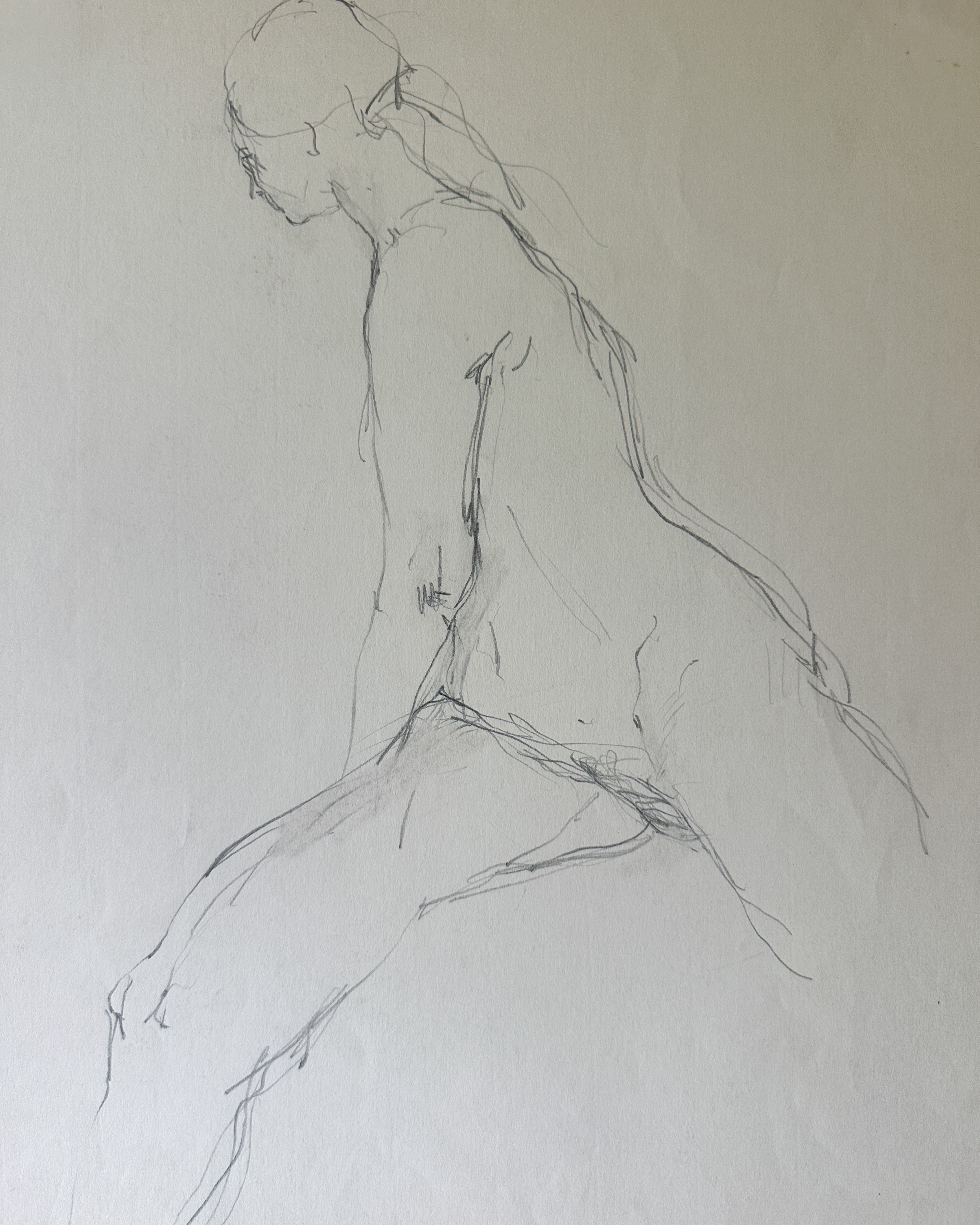 Nude Sketch by Jane Matteson (10.5"W x 14.5"H)