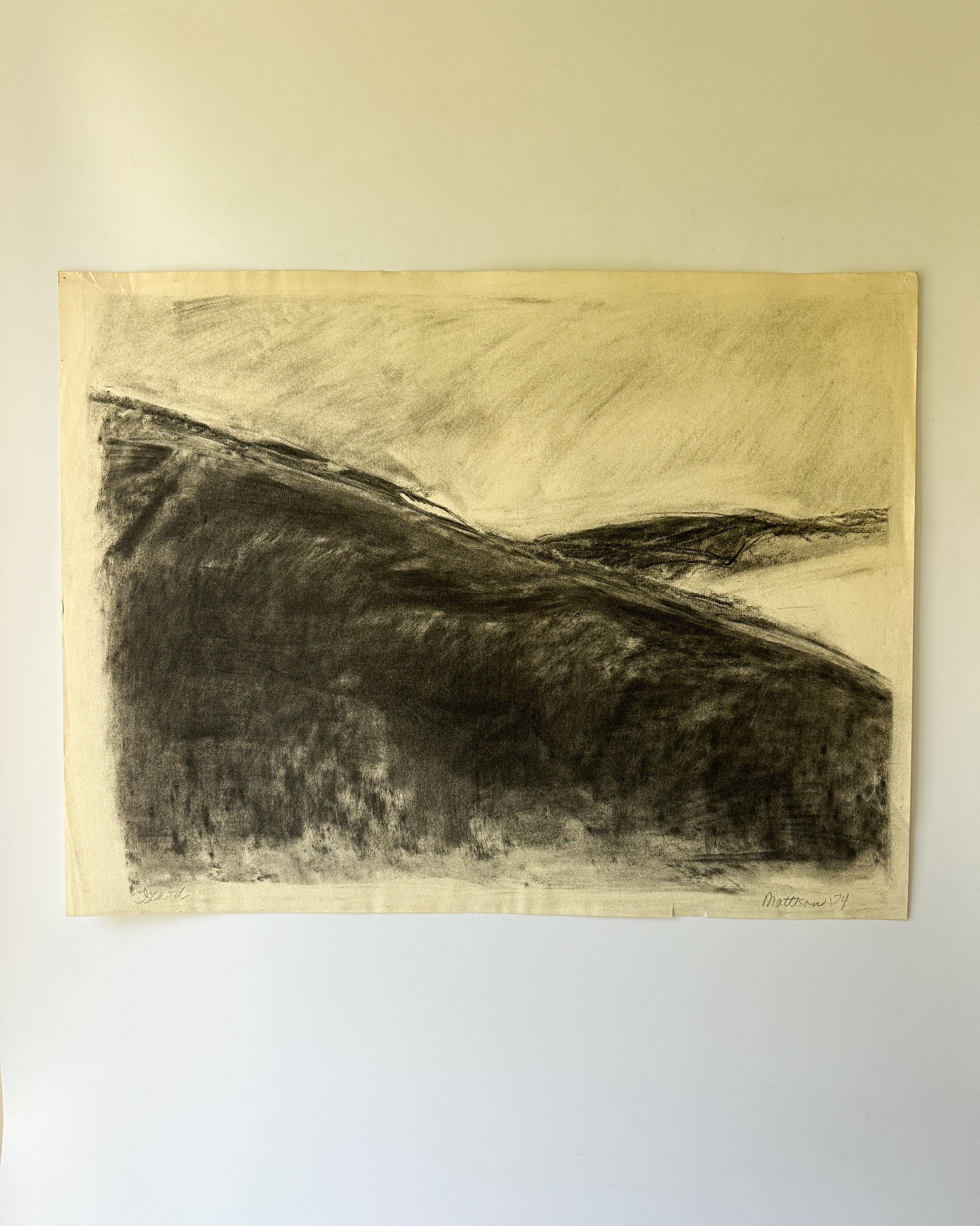 "ISLAND" Charcoal Drawing by Jane Matteson (SIGNED) (23.5"W x 19"H)