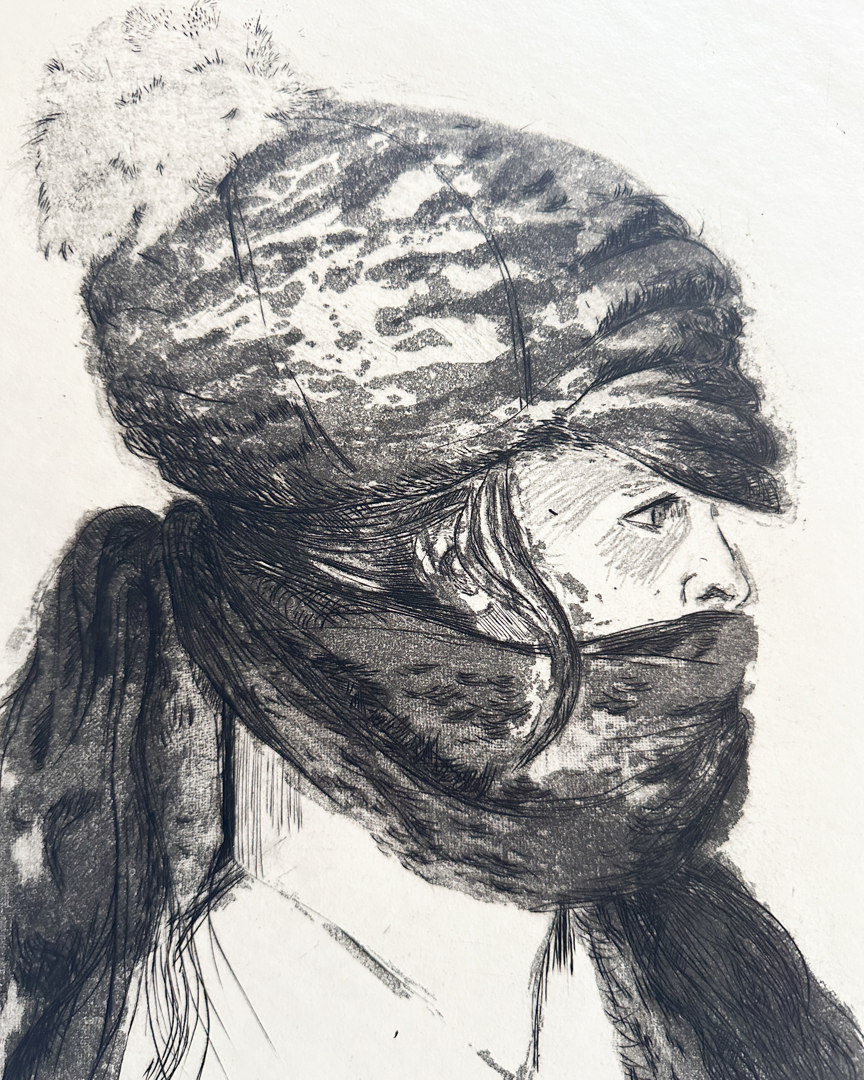 "MIDWESTERN SELF-PORTRAIT” Etching by Late Artist Jane Matteson