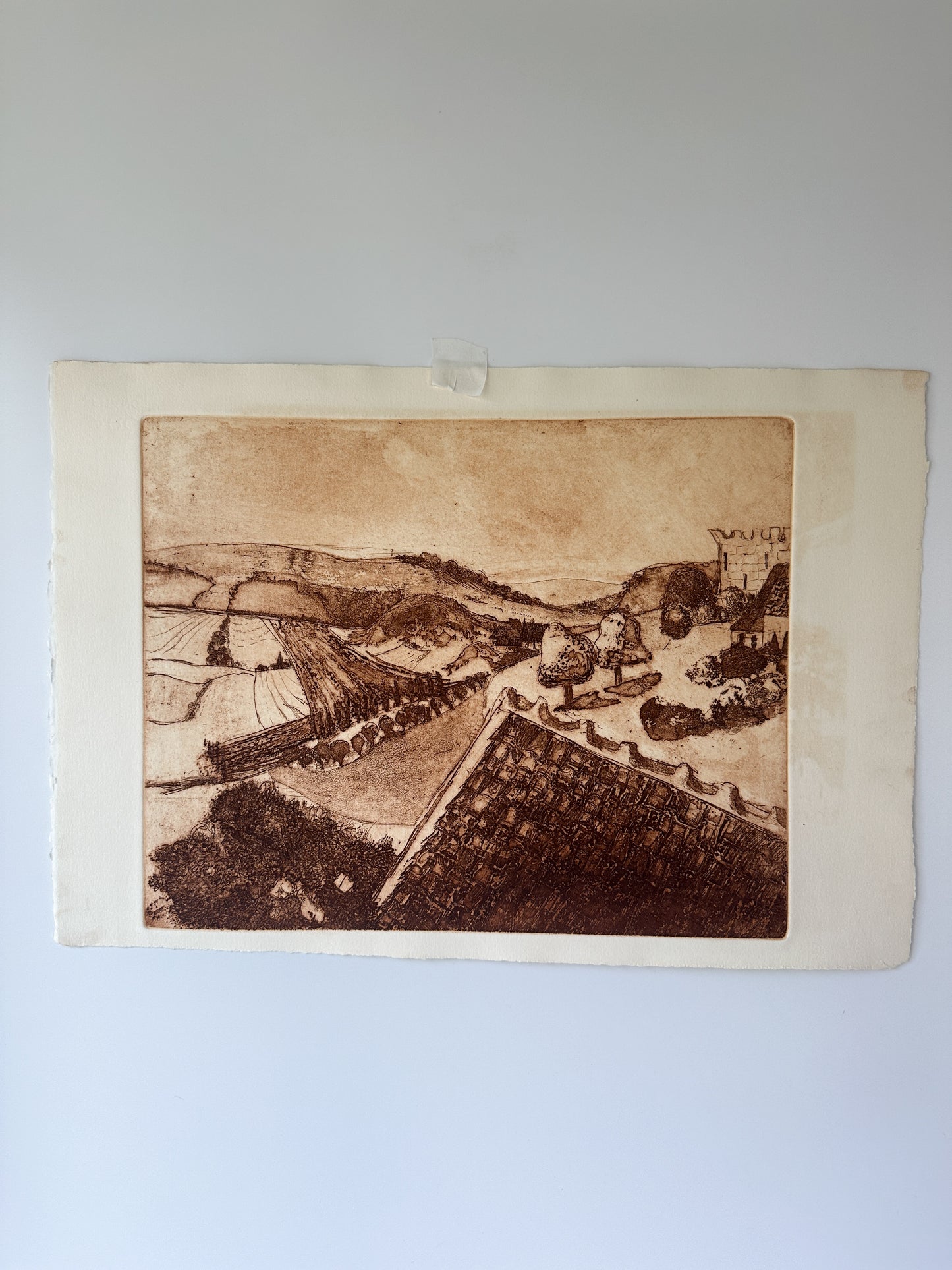 "BURGUNDY" France Aquatint Etching by Late Artist Jane Matteson