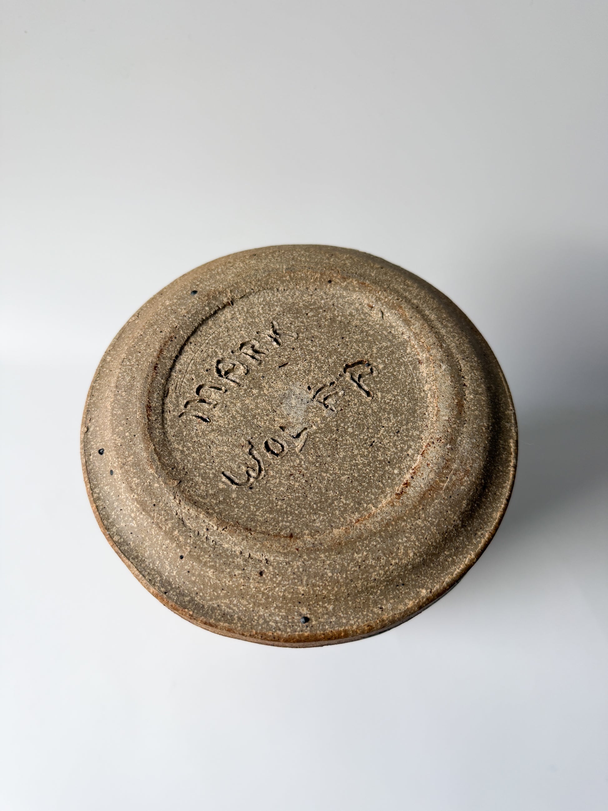 Neutral Carved Pottery Vase