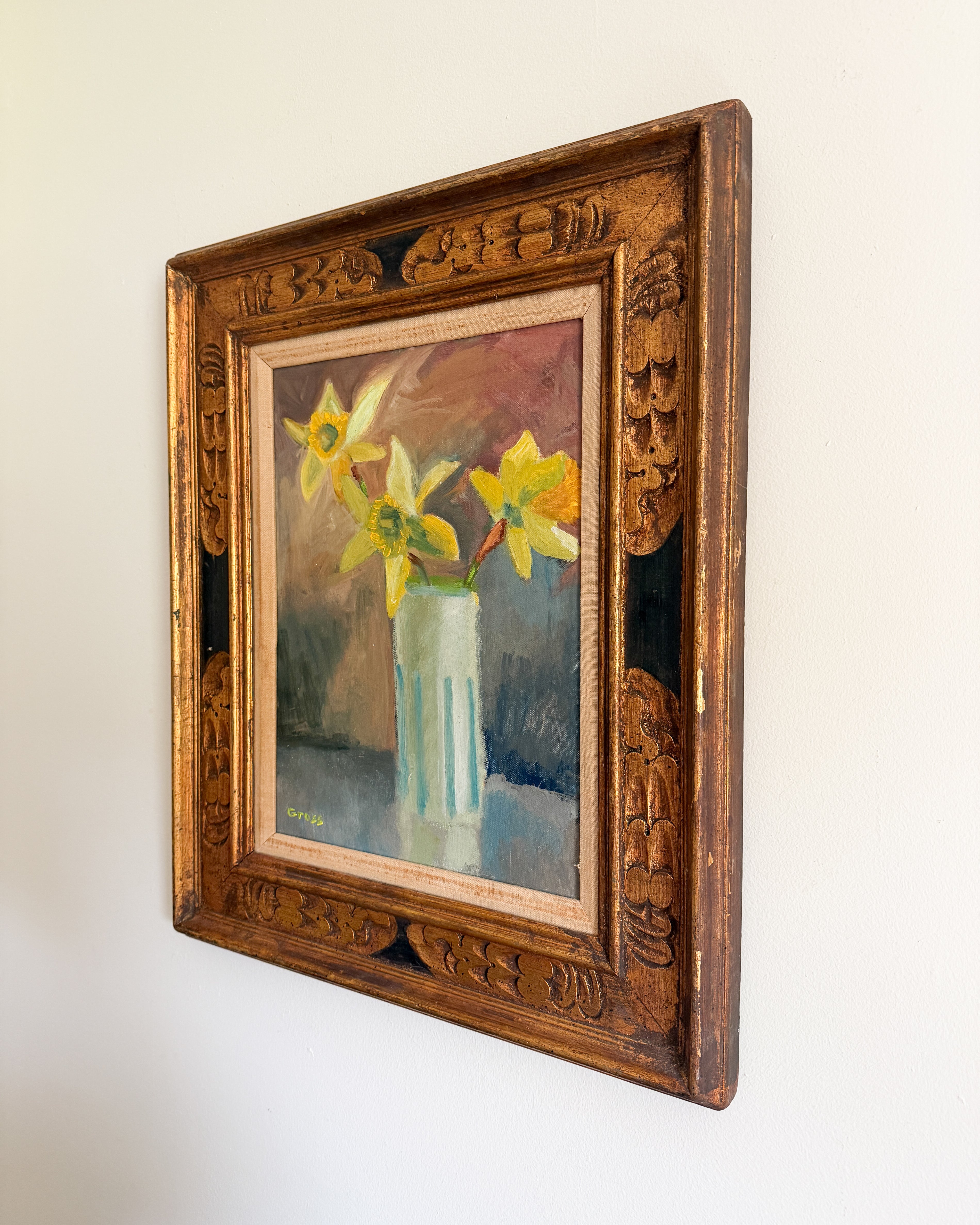 Daffodil Oil Painting on Board
