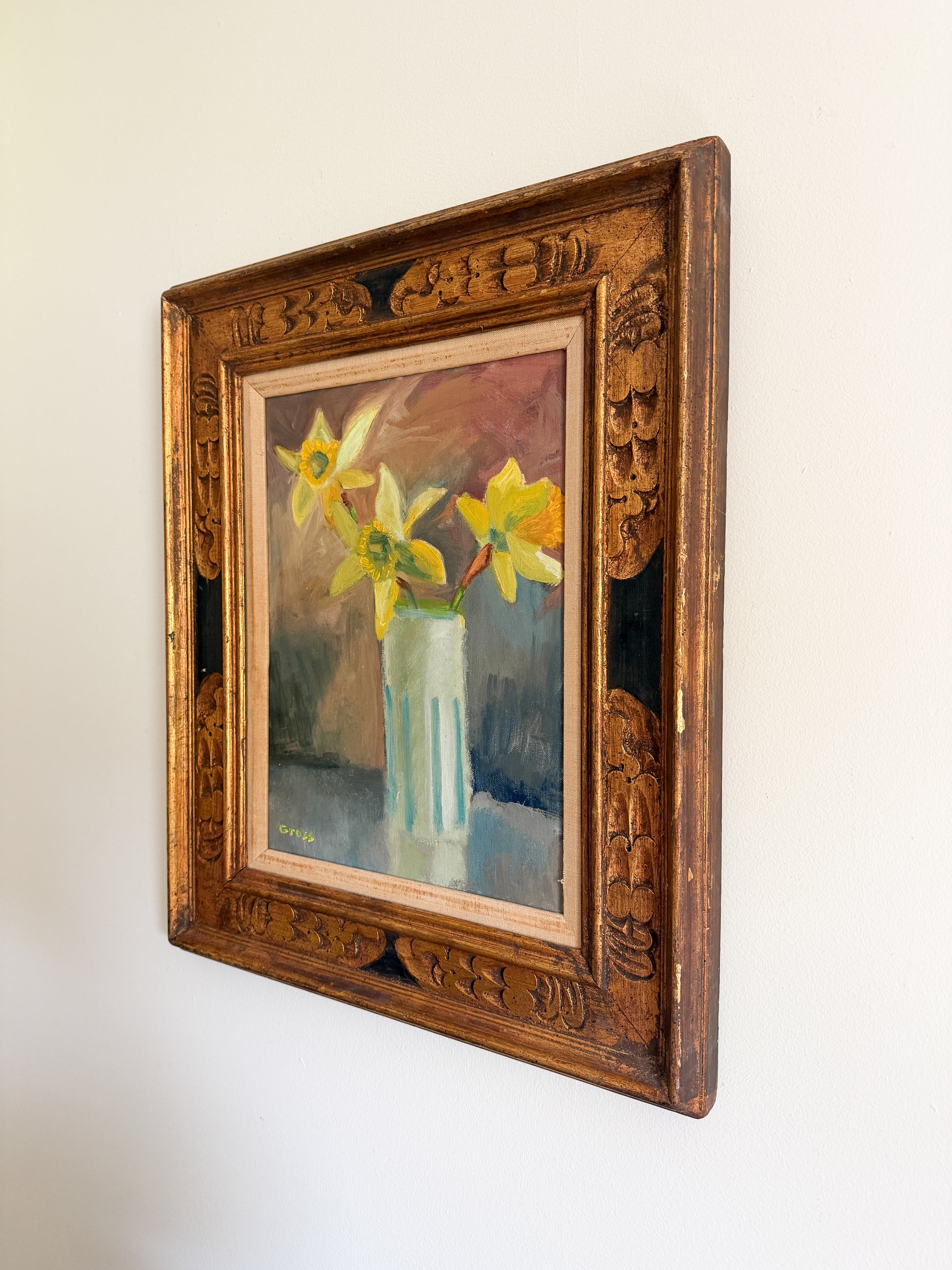 Daffodil Oil Painting on Board