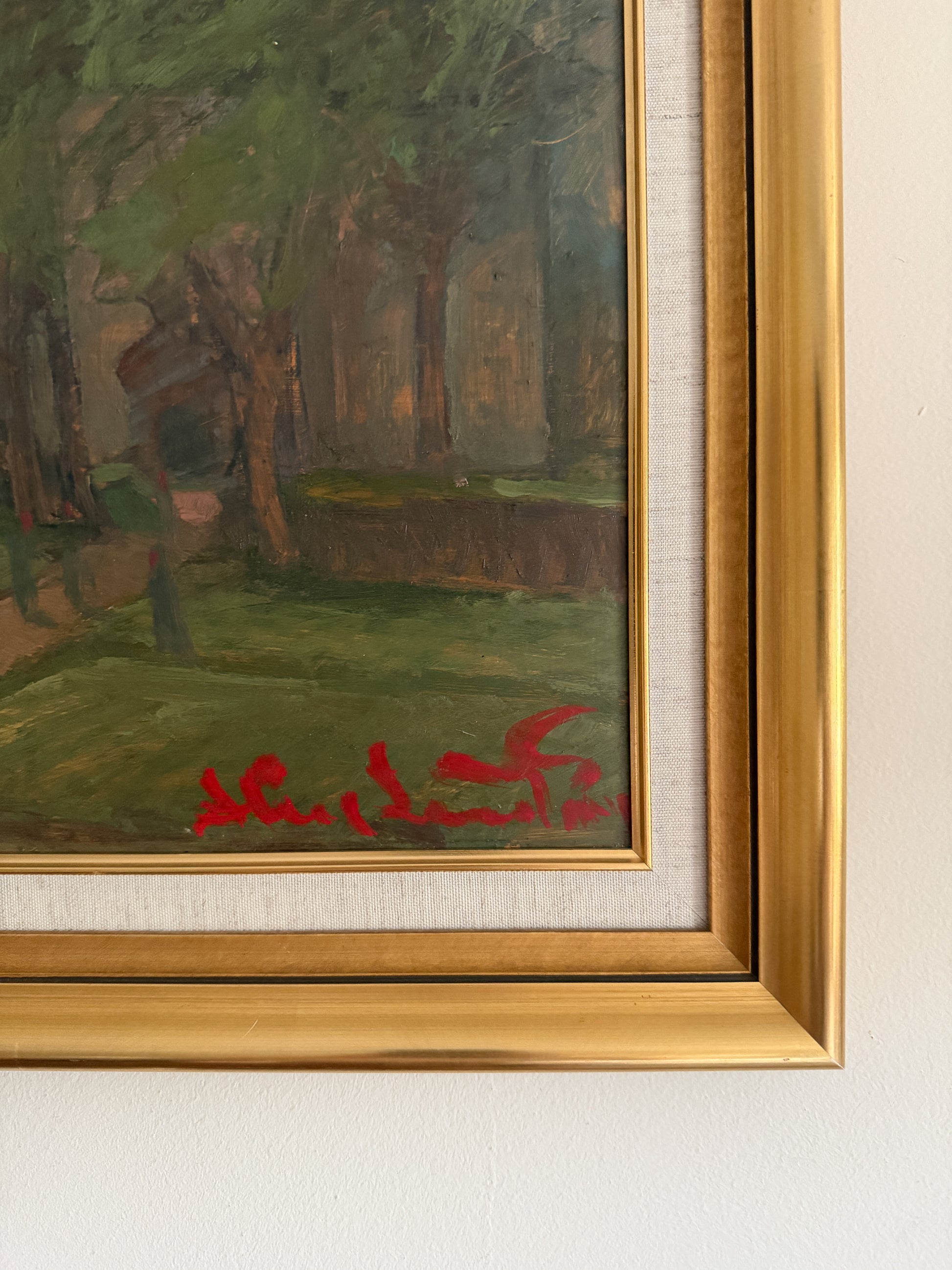 STIG EVERT LINDBERG - Outdoor Scene - Oil Painting on Panel