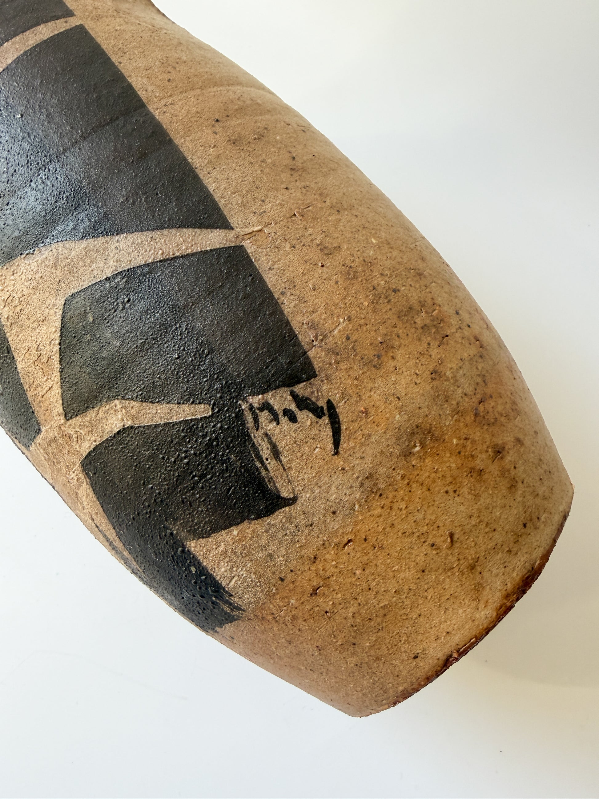 Pottery Vase with Hand-Painted Human Figures