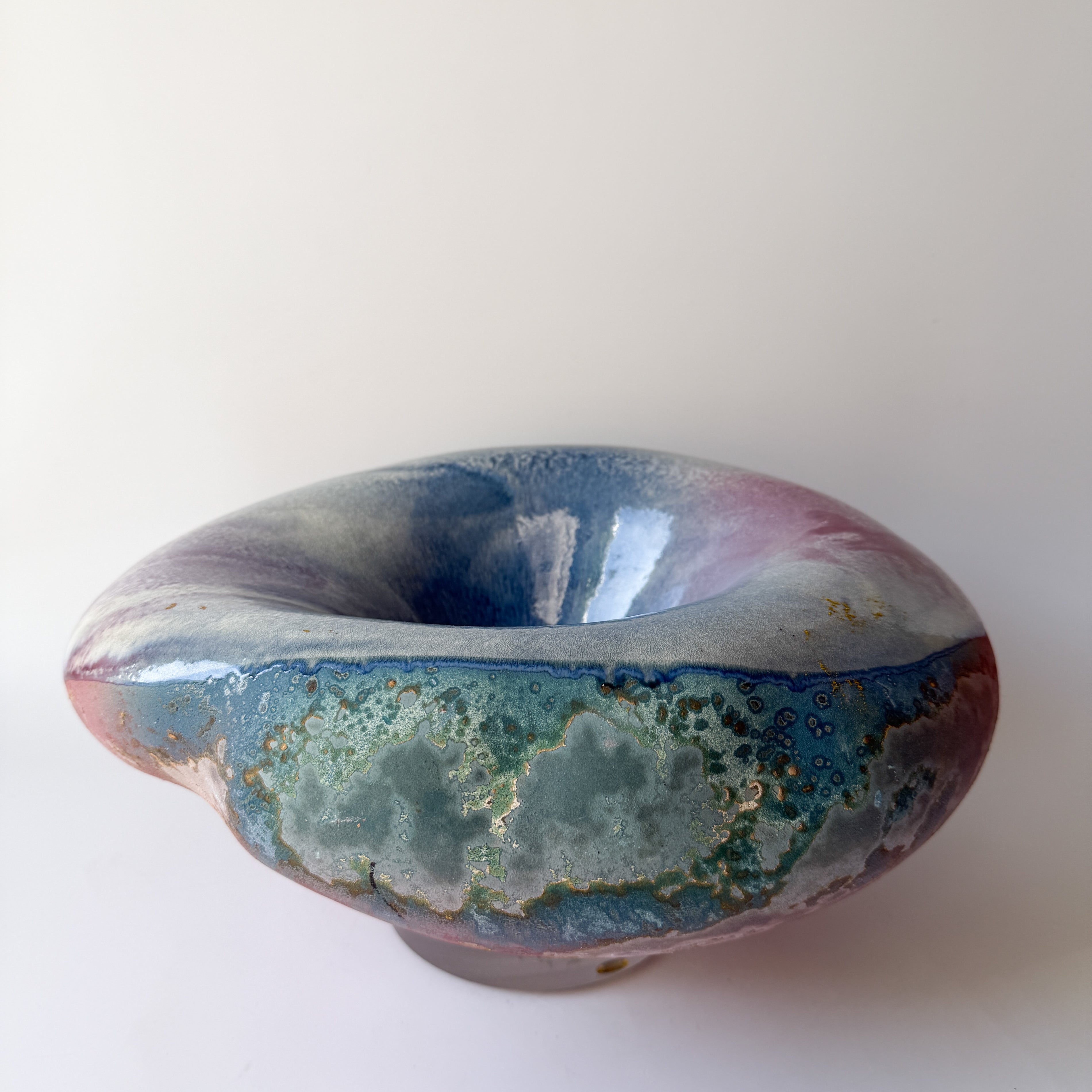 Multicolor Abstract Art Pottery Bowl by Tony Evans