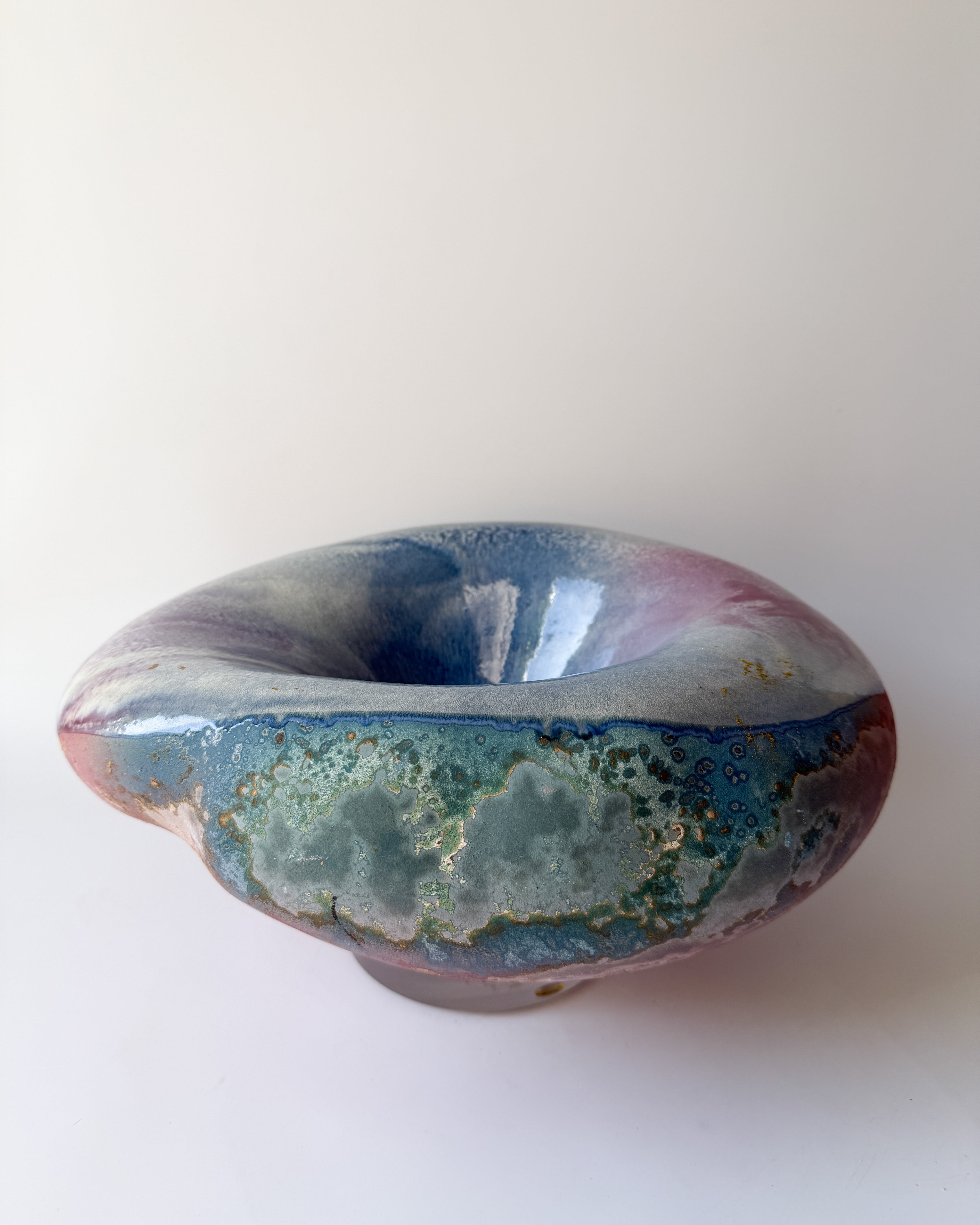 Multicolor Abstract Art Pottery Bowl by Tony Evans