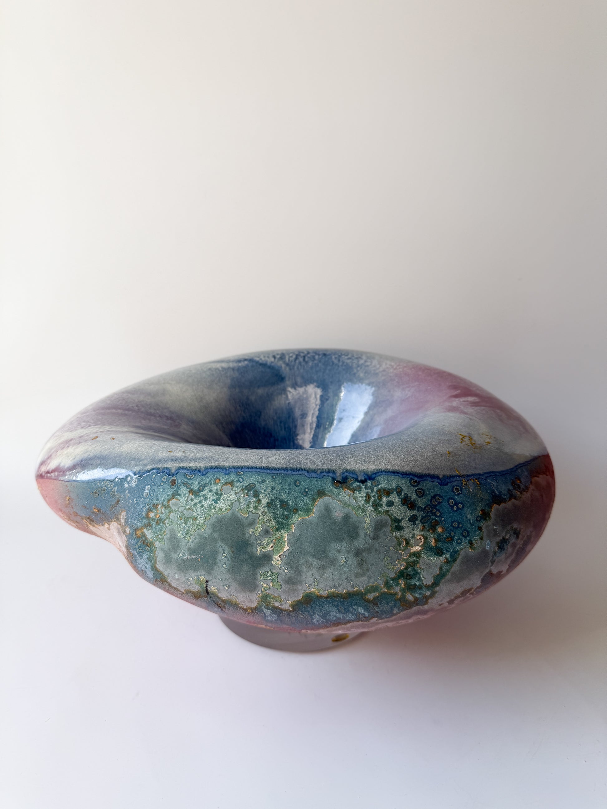 Multicolor Abstract Art Pottery Bowl by Tony Evans