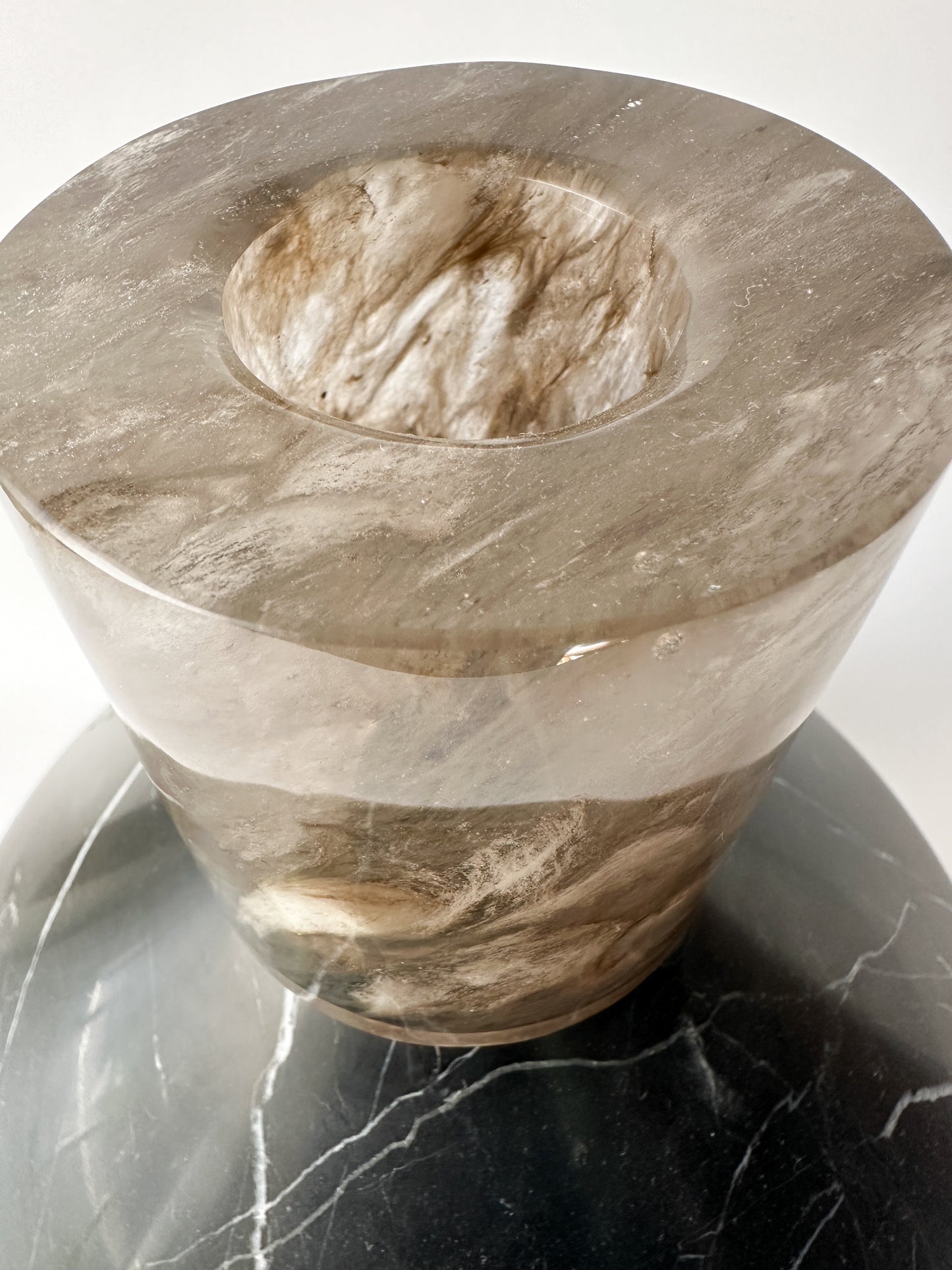 Early 21st Century Gilles Caffier Marble Vessel Large (signed)