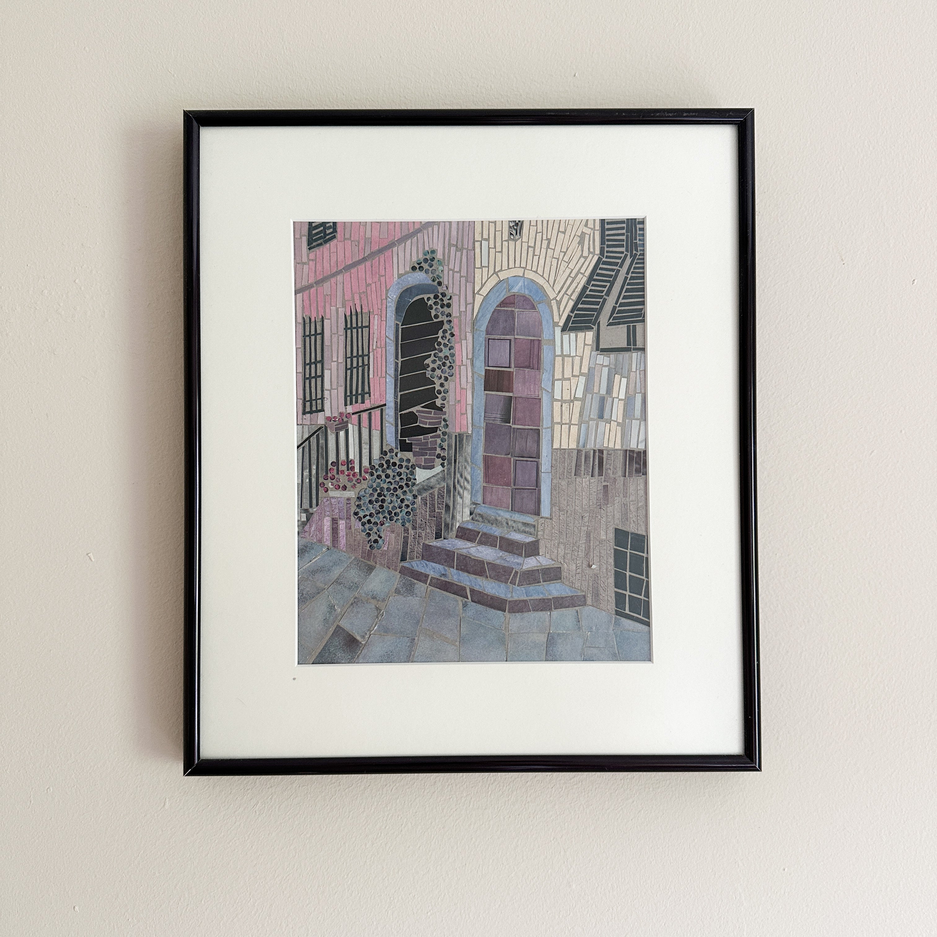 Paper Mosaic Art of Doorway in Italy