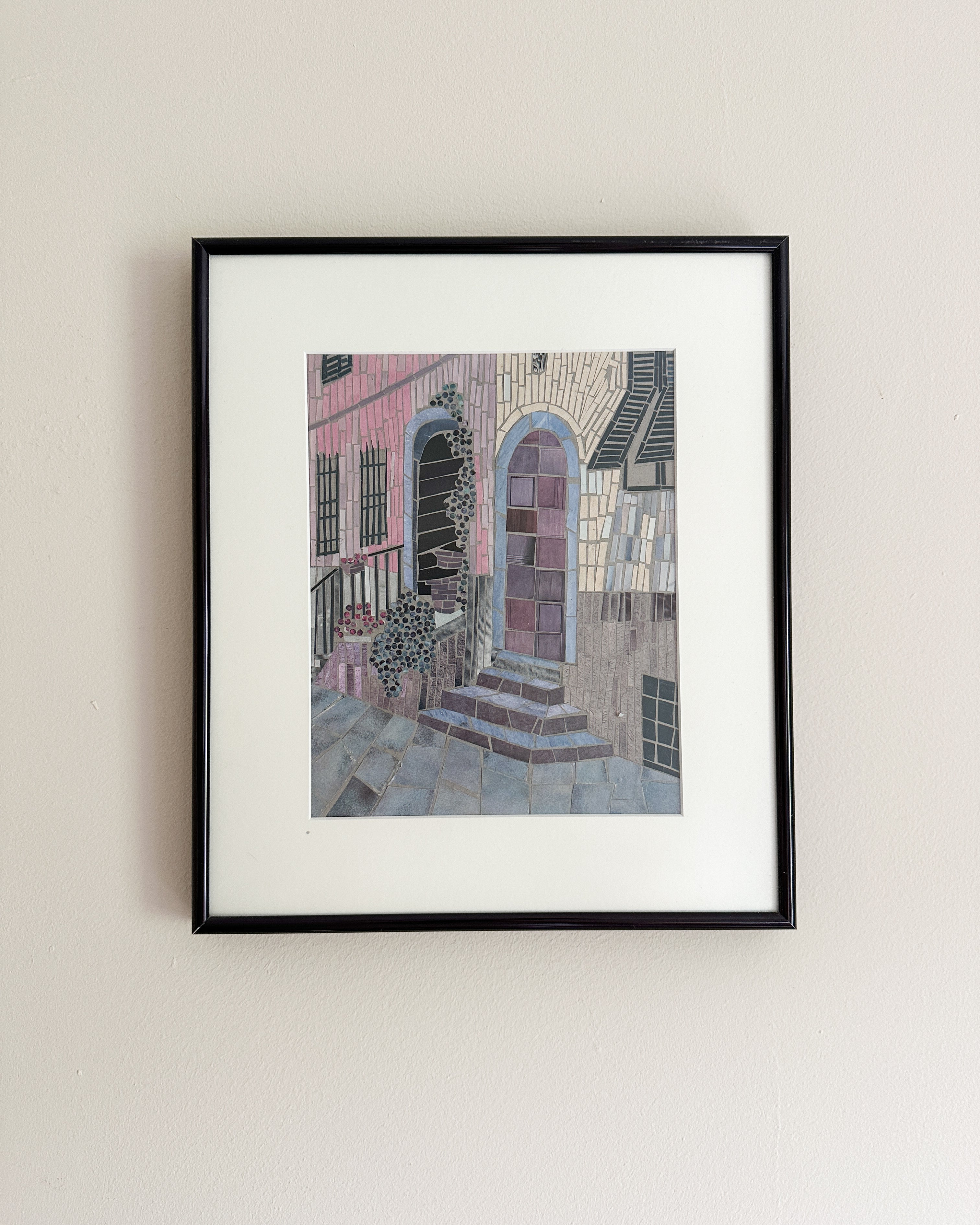 Paper Mosaic Art of Doorway in Italy