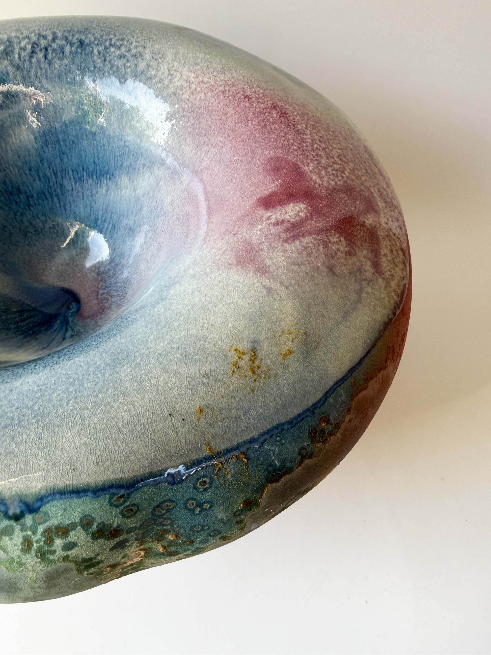 Multicolor Abstract Art Pottery Bowl by Tony Evans