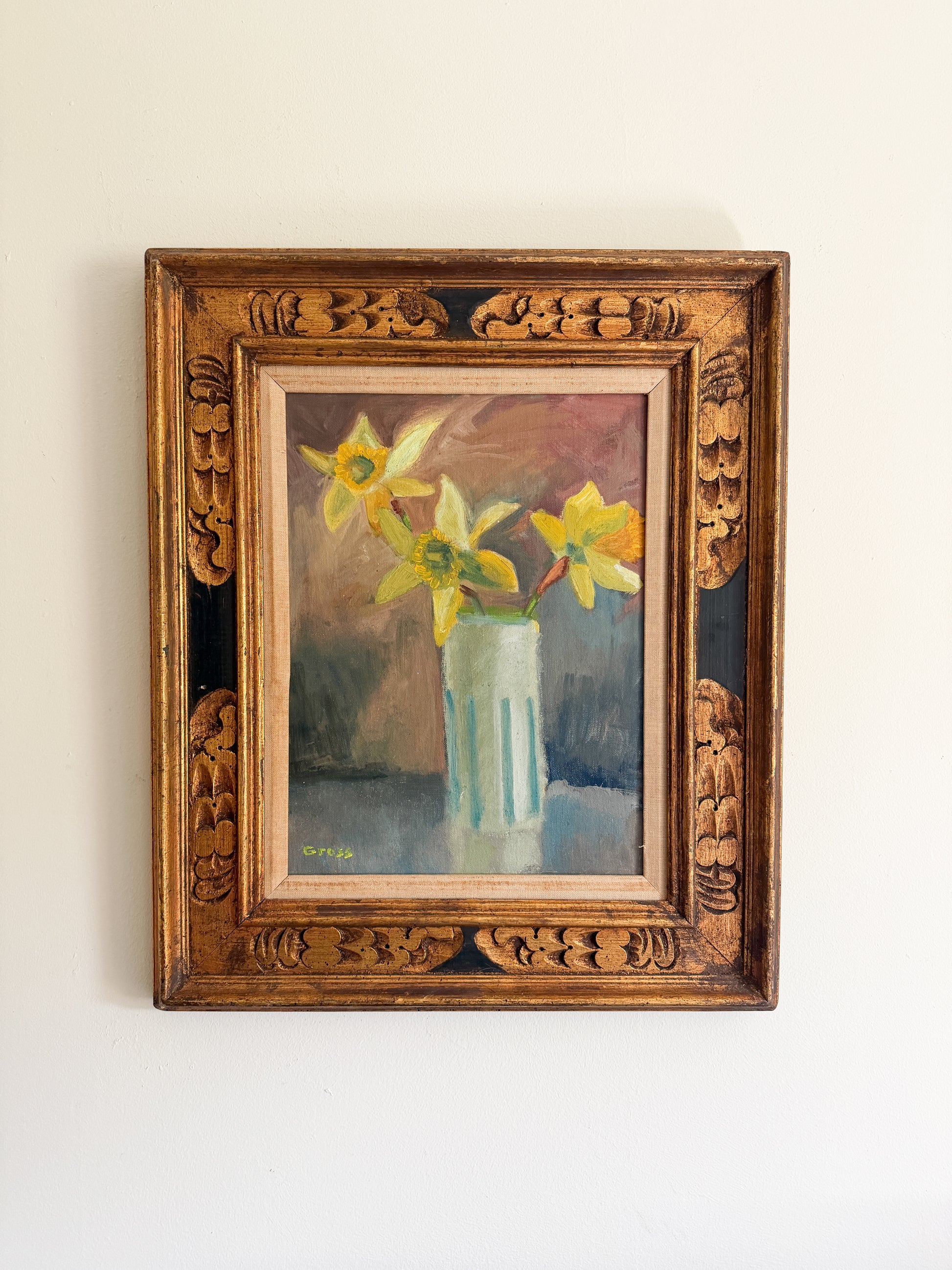 Daffodil Oil Painting on Board
