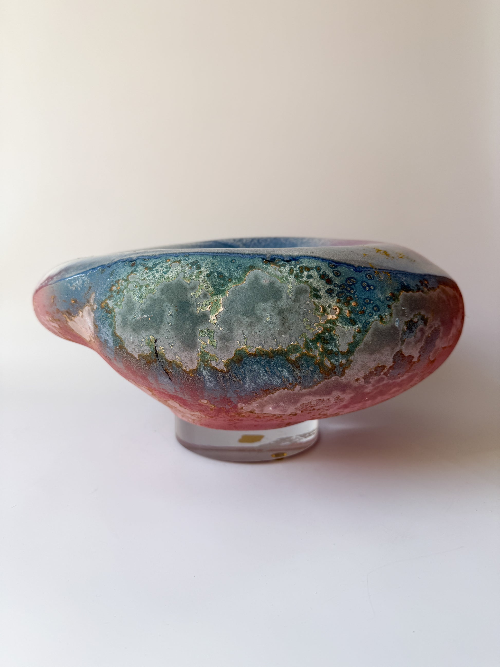 Multicolor Abstract Art Pottery Bowl by Tony Evans