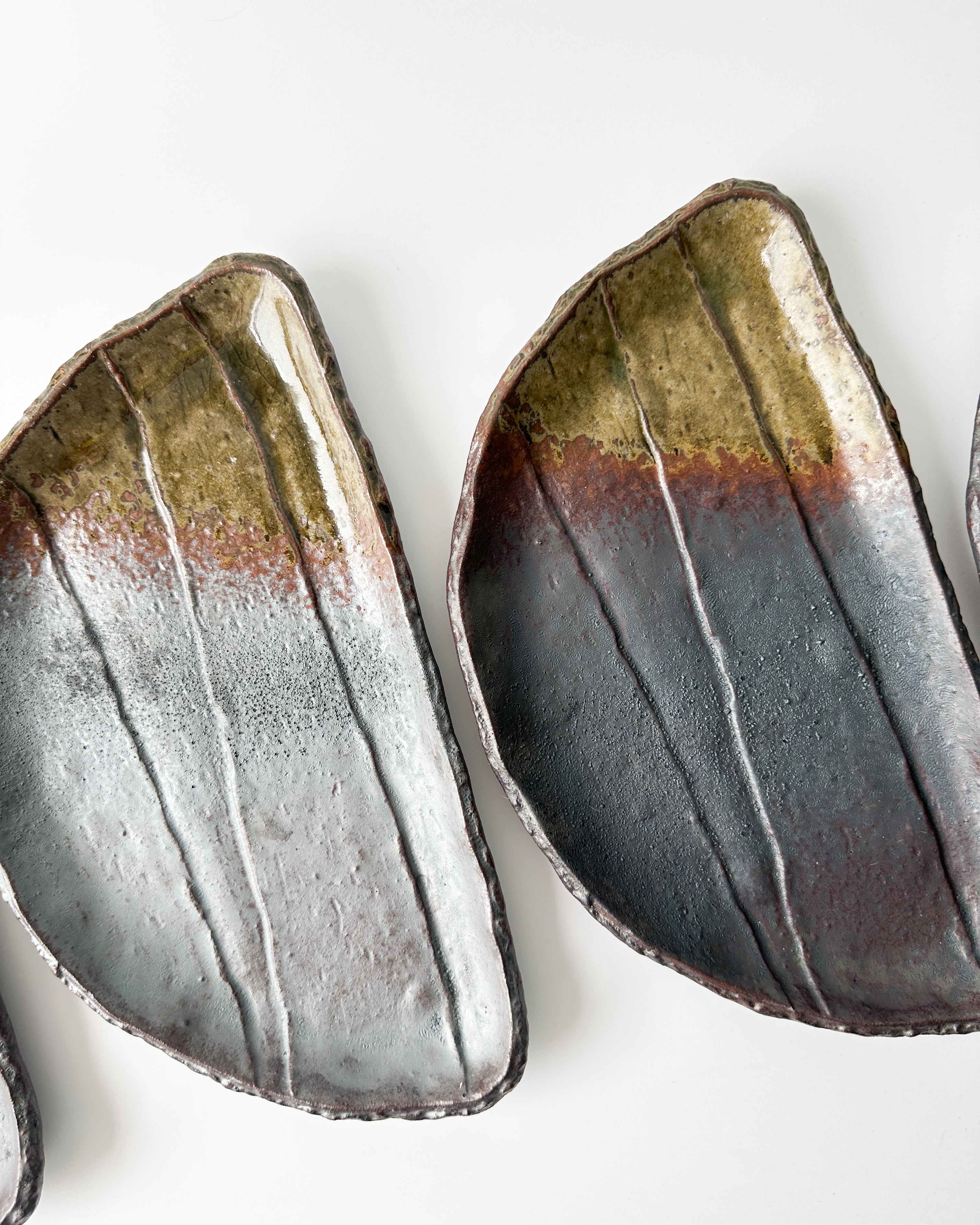 Handmade Crescent Stoneware Plates (set of 4)