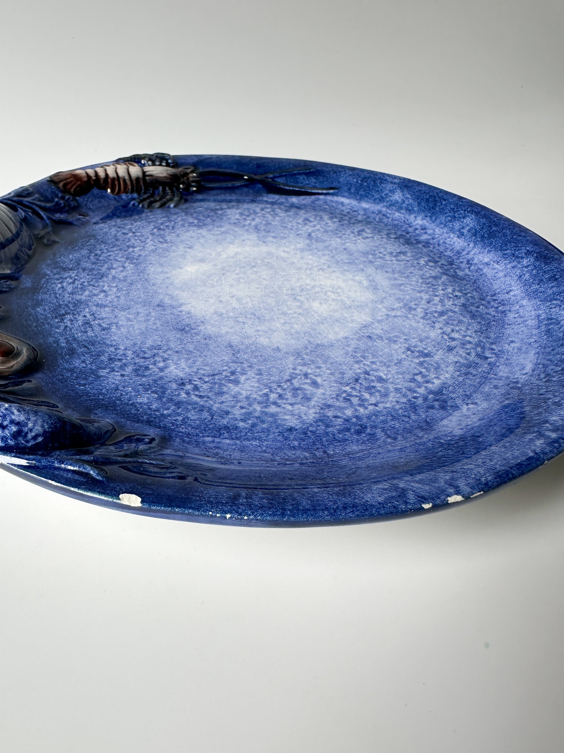 Rare Italian Majolica Trompe L’oeil Shellfish Plate