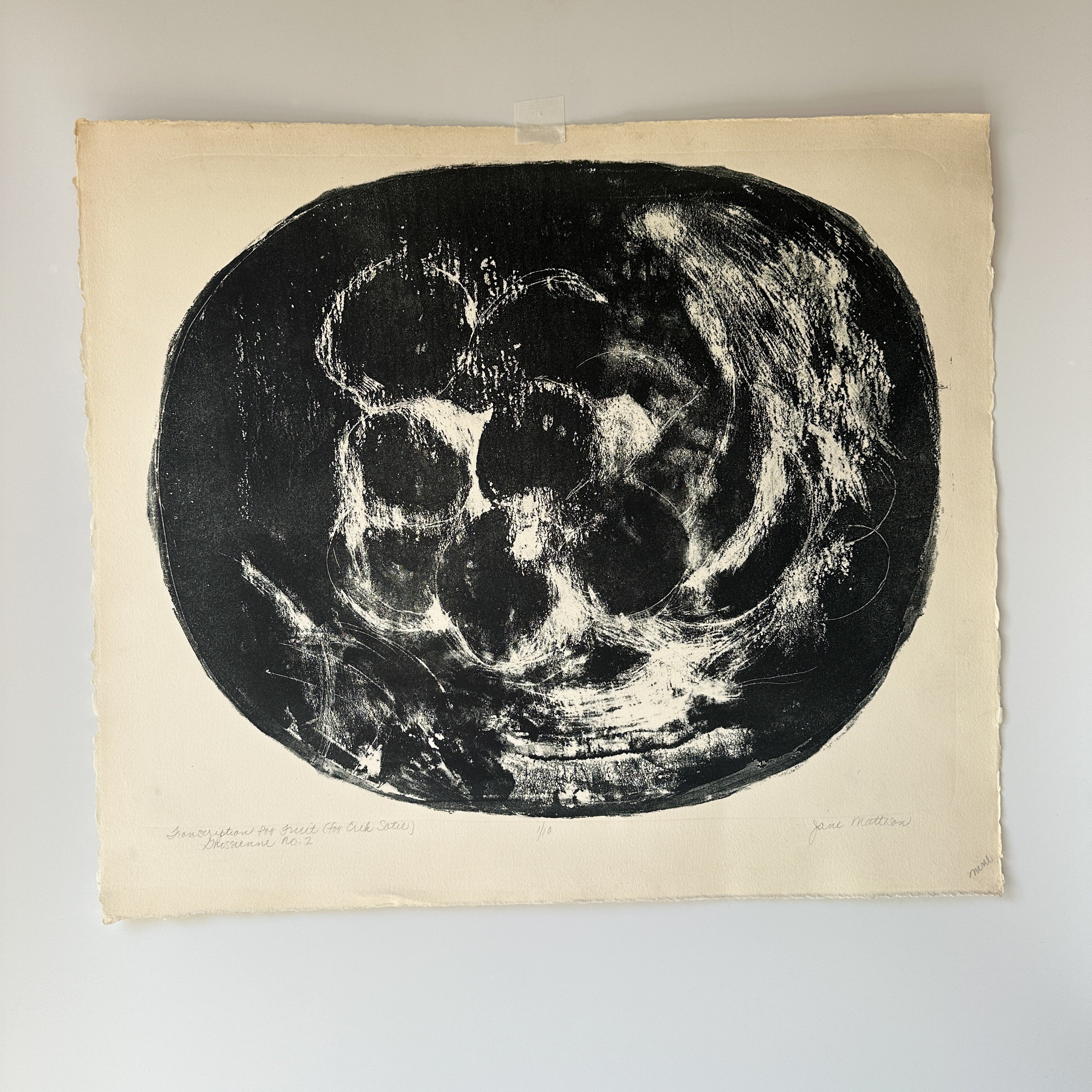 “TRANSCRIPTION FOR FRUIT” (for Erik Satie) Gnossienne No. 2 by Late Artist Jane Matteson