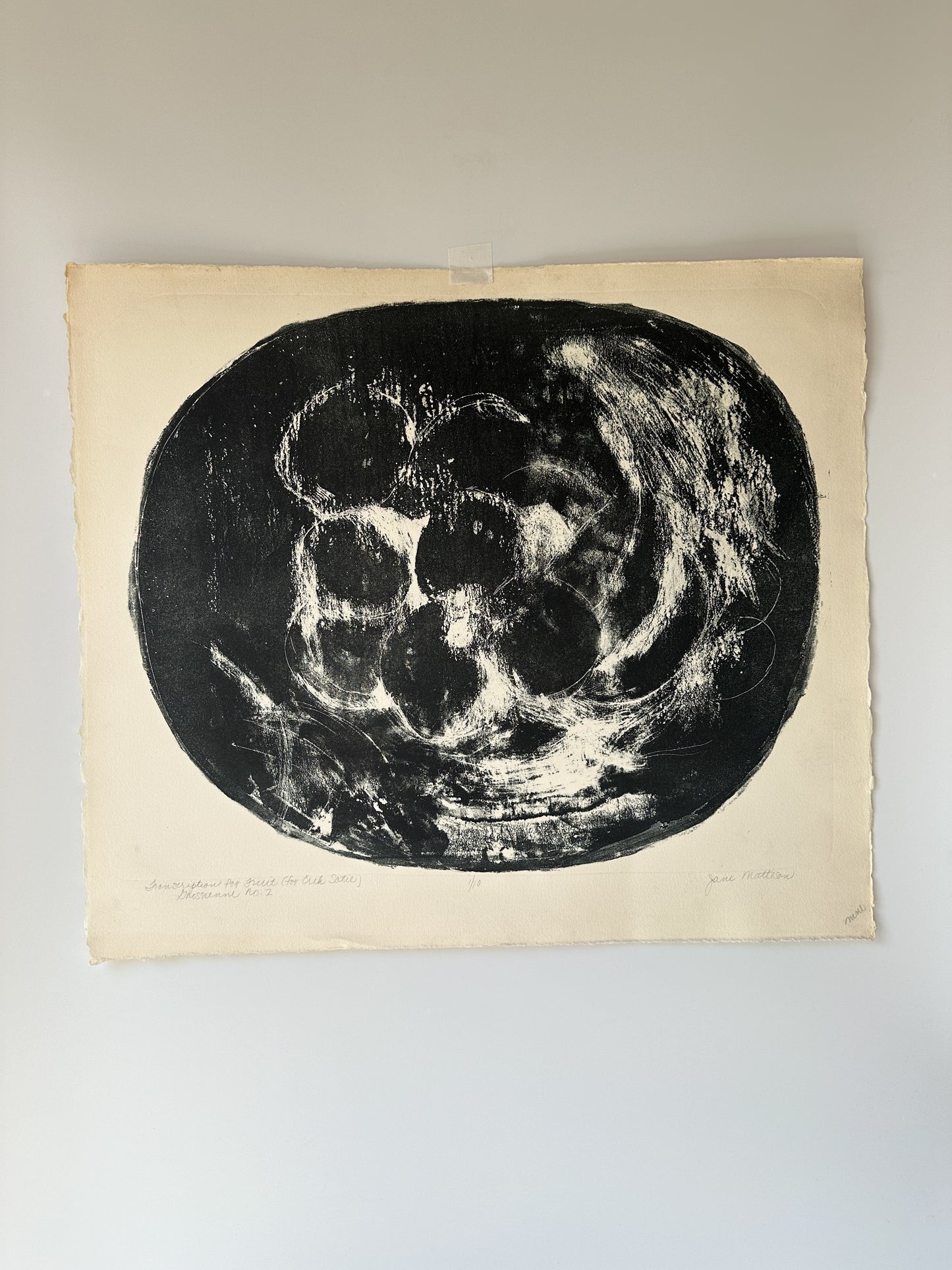 “TRANSCRIPTION FOR FRUIT” (for Erik Satie) Gnossienne No. 2 by Late Artist Jane Matteson