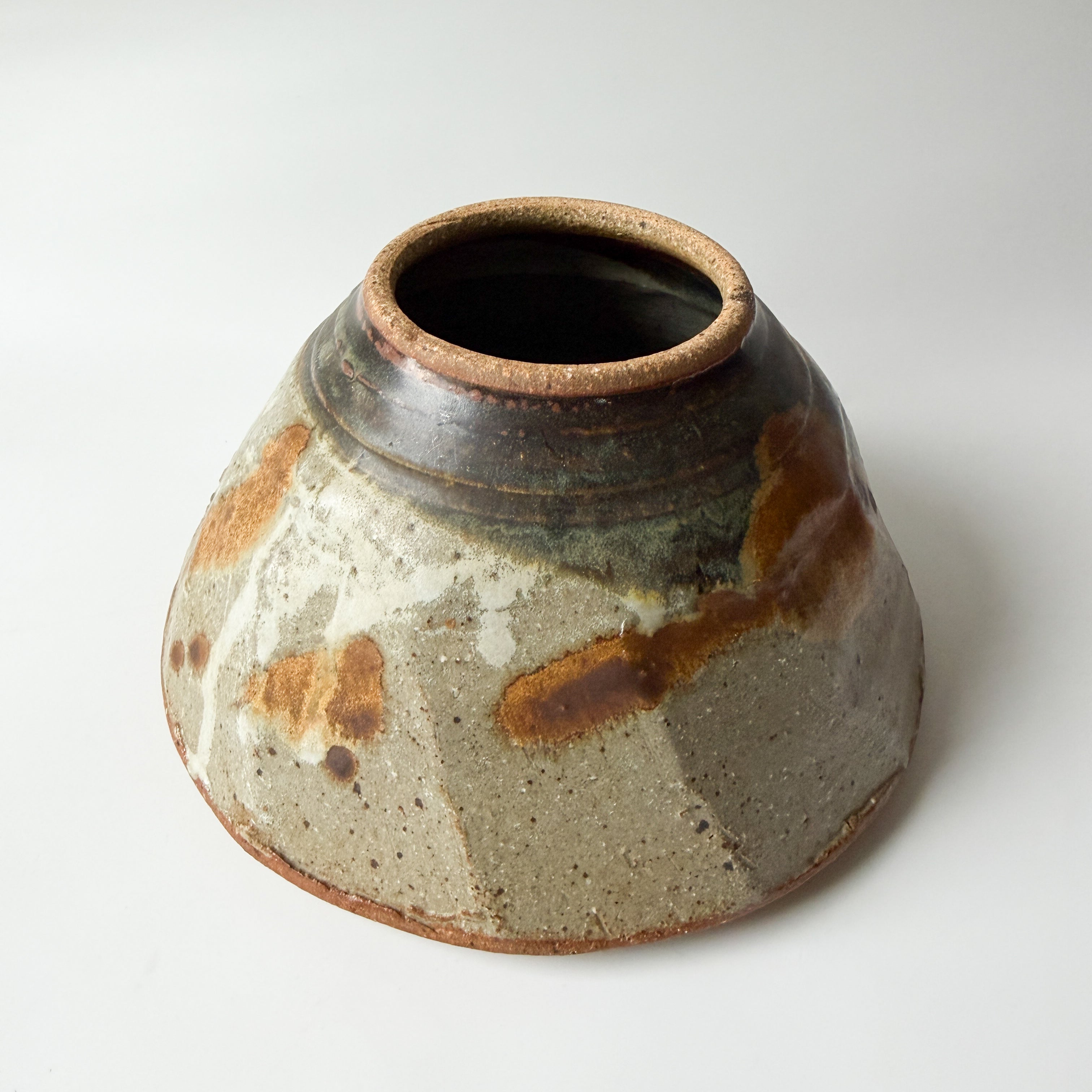 Brown and Tan Artist Pottery Vase (Small)