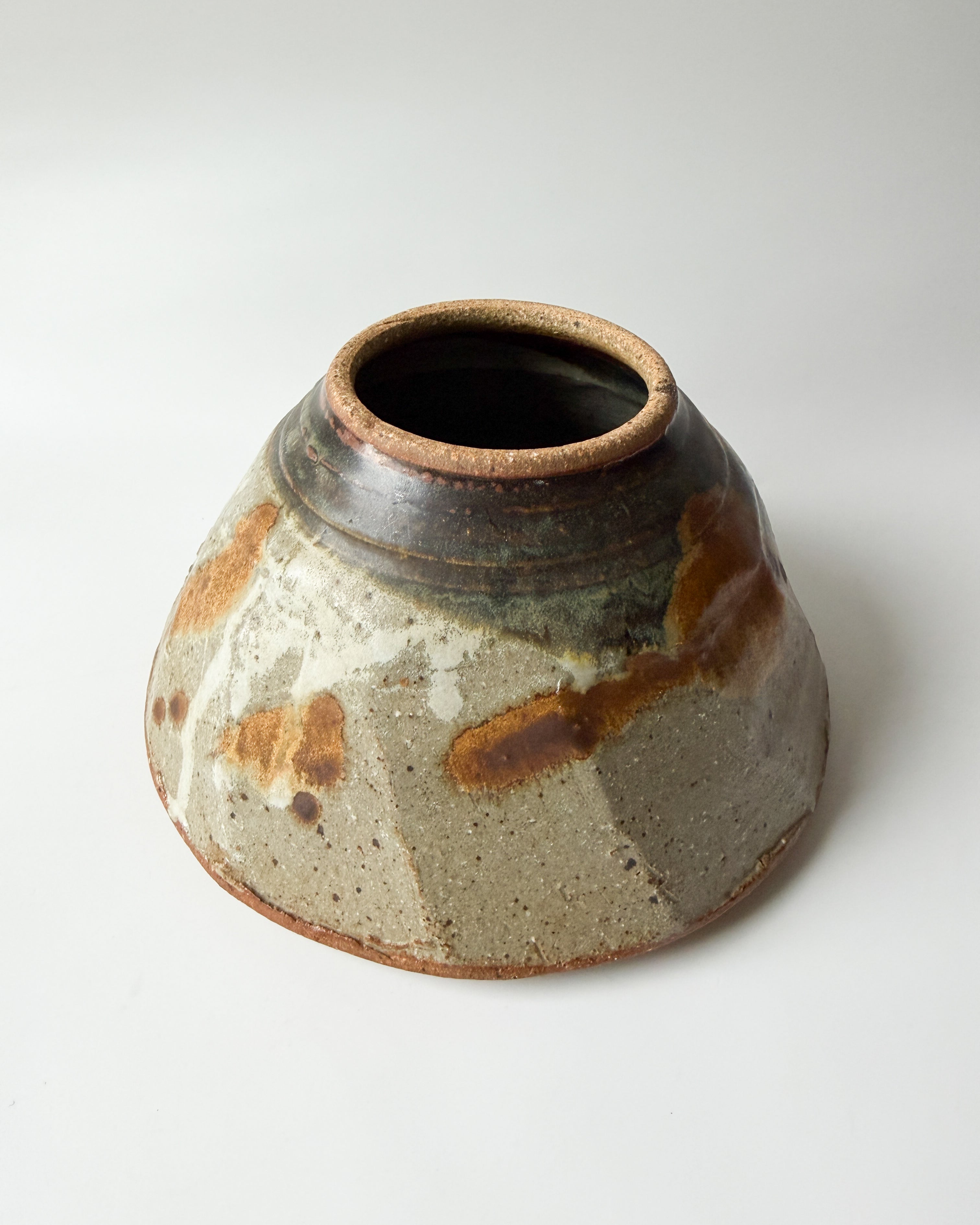 Brown and Tan Artist Pottery Vase (Small)