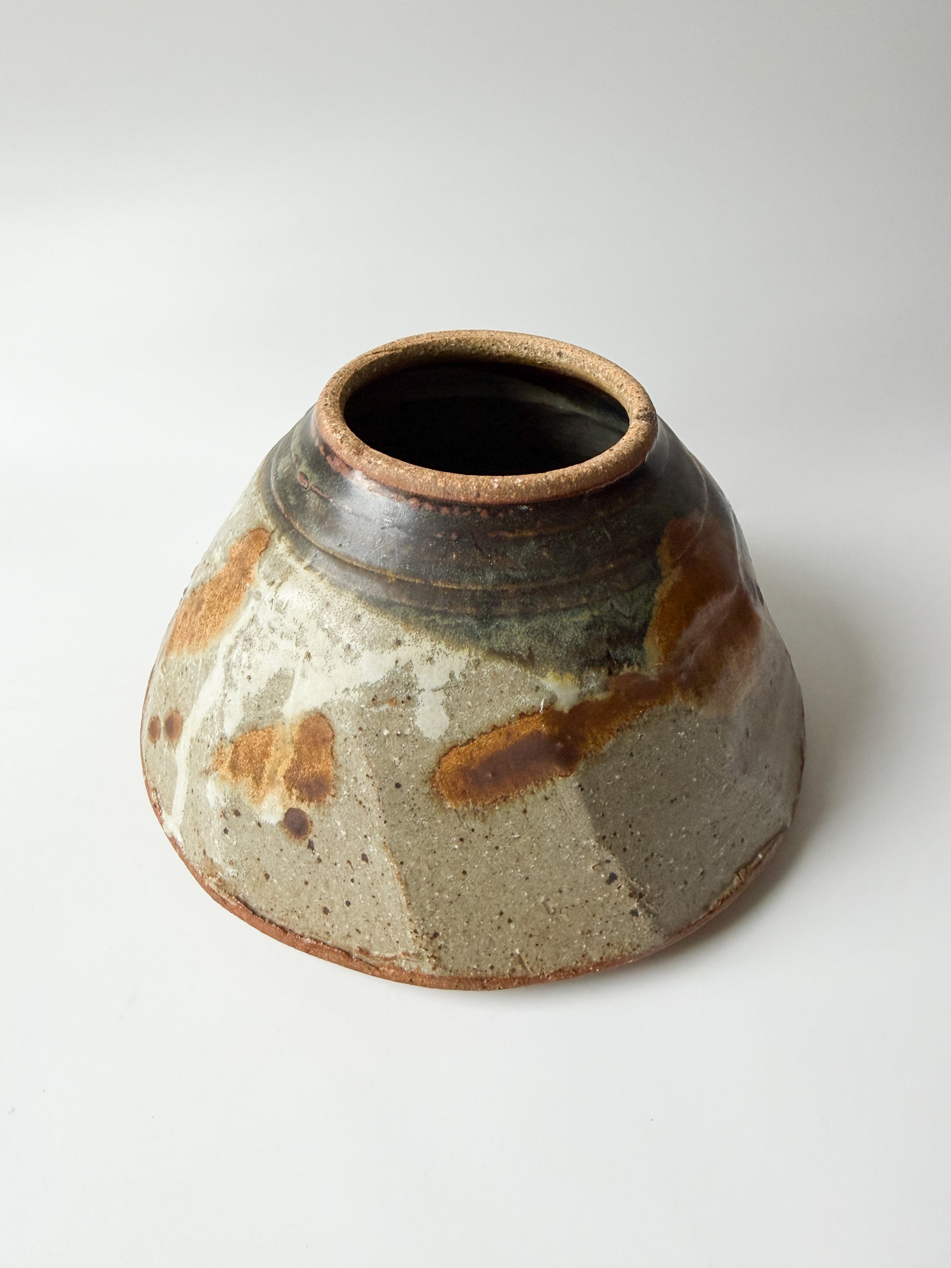 Brown and Tan Artist Pottery Vase (Small)