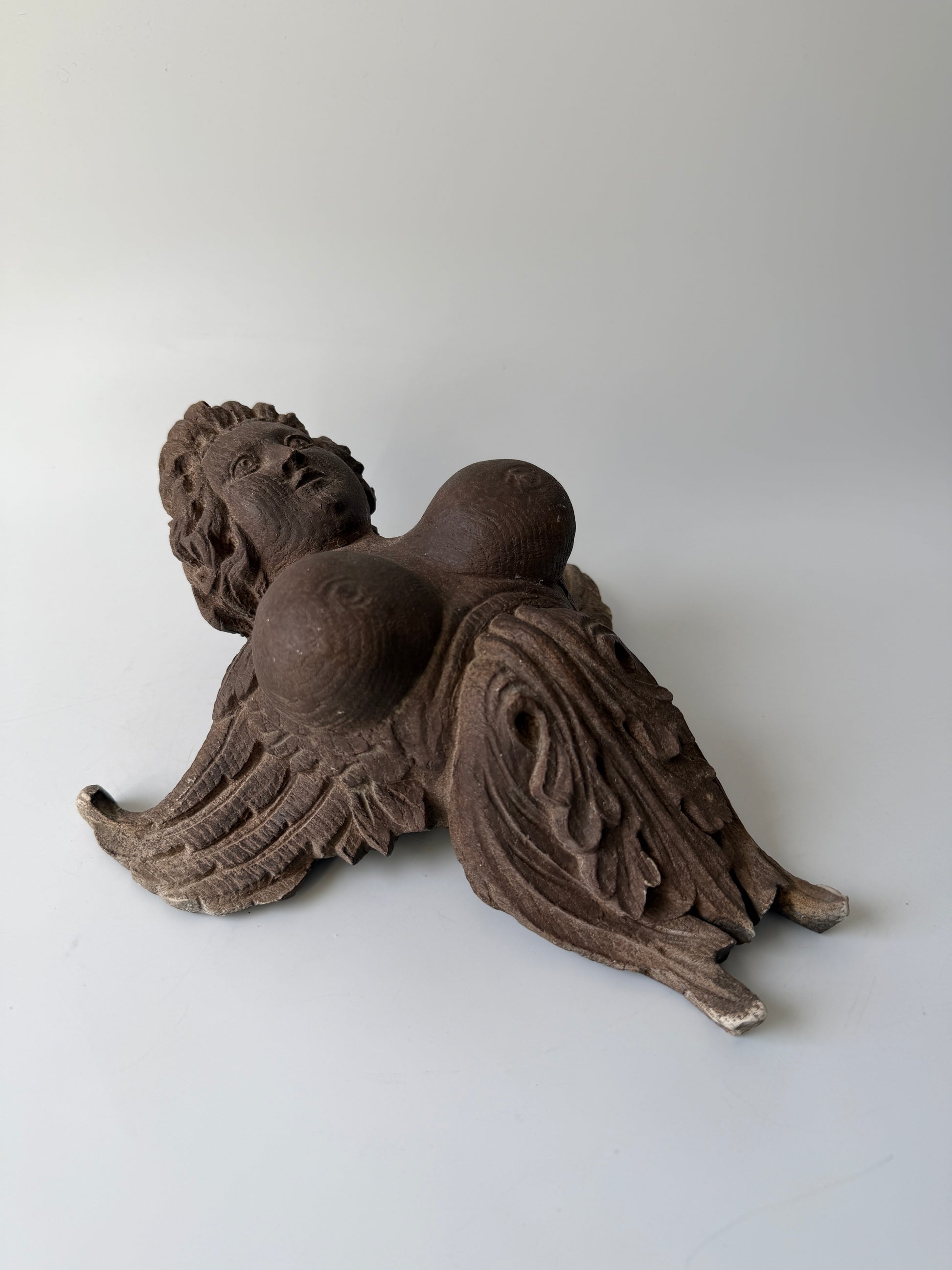 19th Century Antique Gothic Revival Style Decorative Cherub Angel