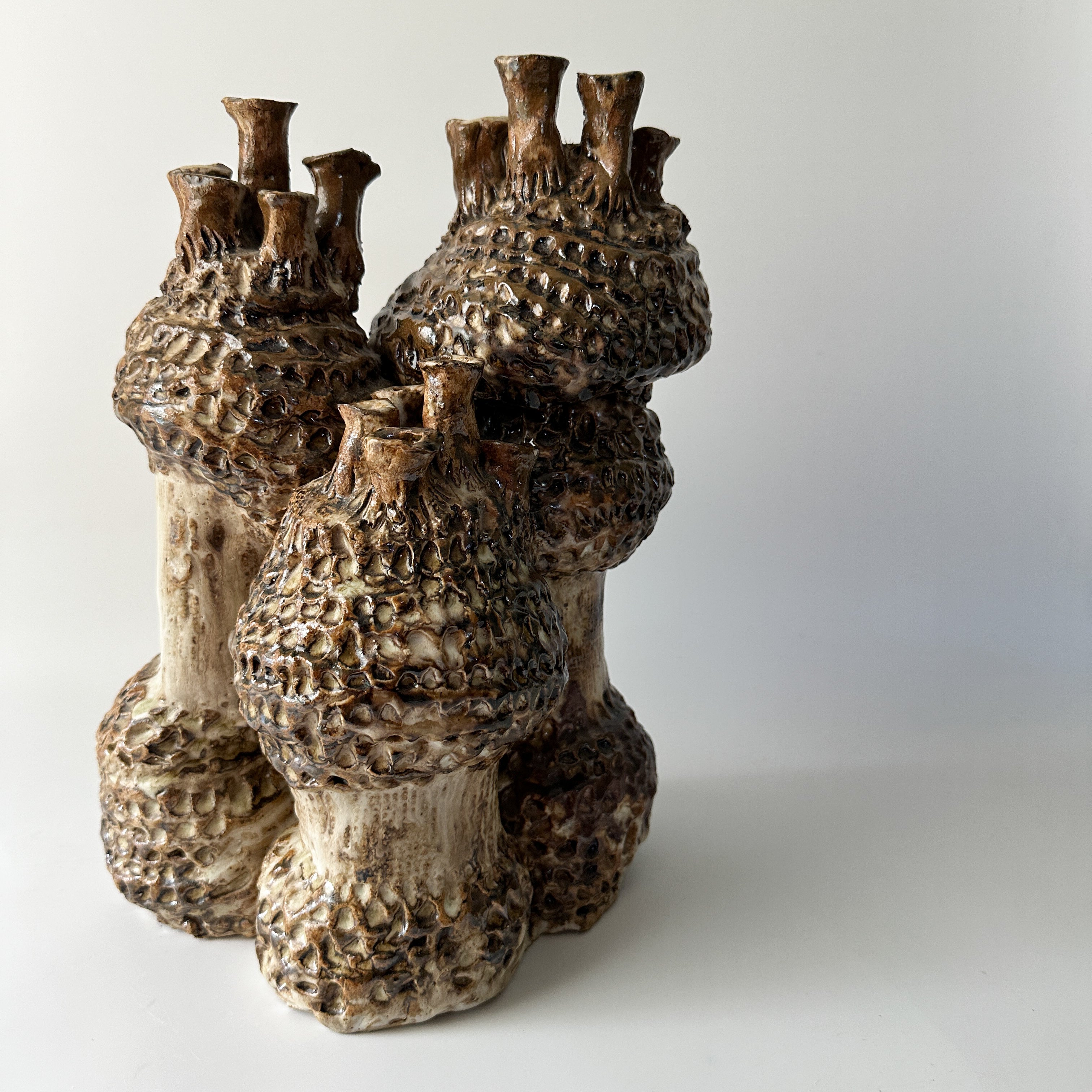 Brutalist Abstract Ceramic Sculpture - Signed