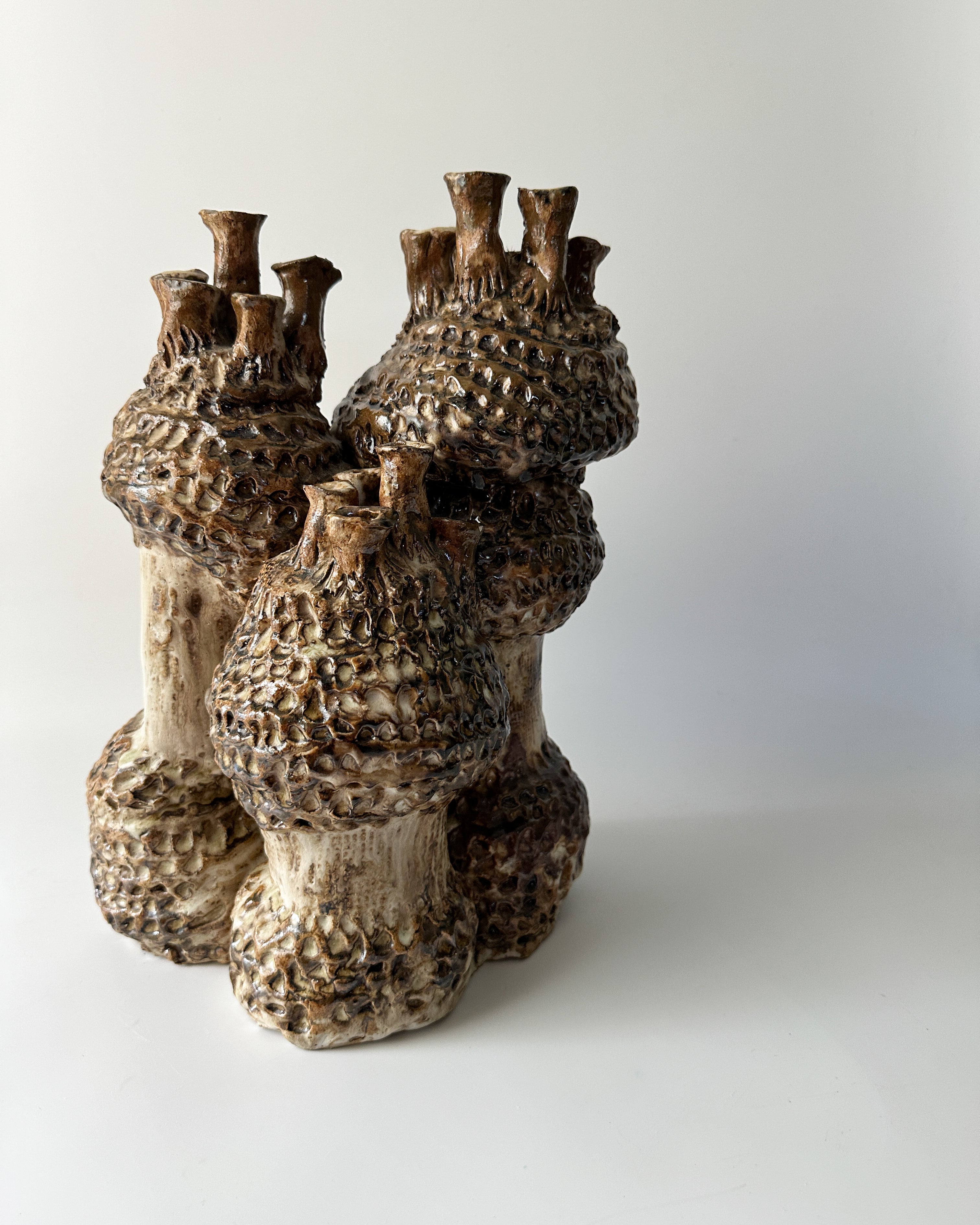 Brutalist Abstract Ceramic Sculpture - Signed