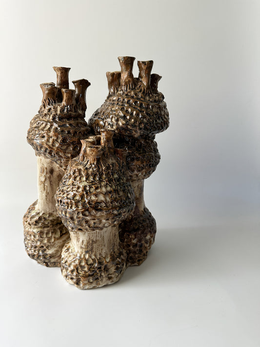 Brutalist Abstract Ceramic Sculpture - Signed