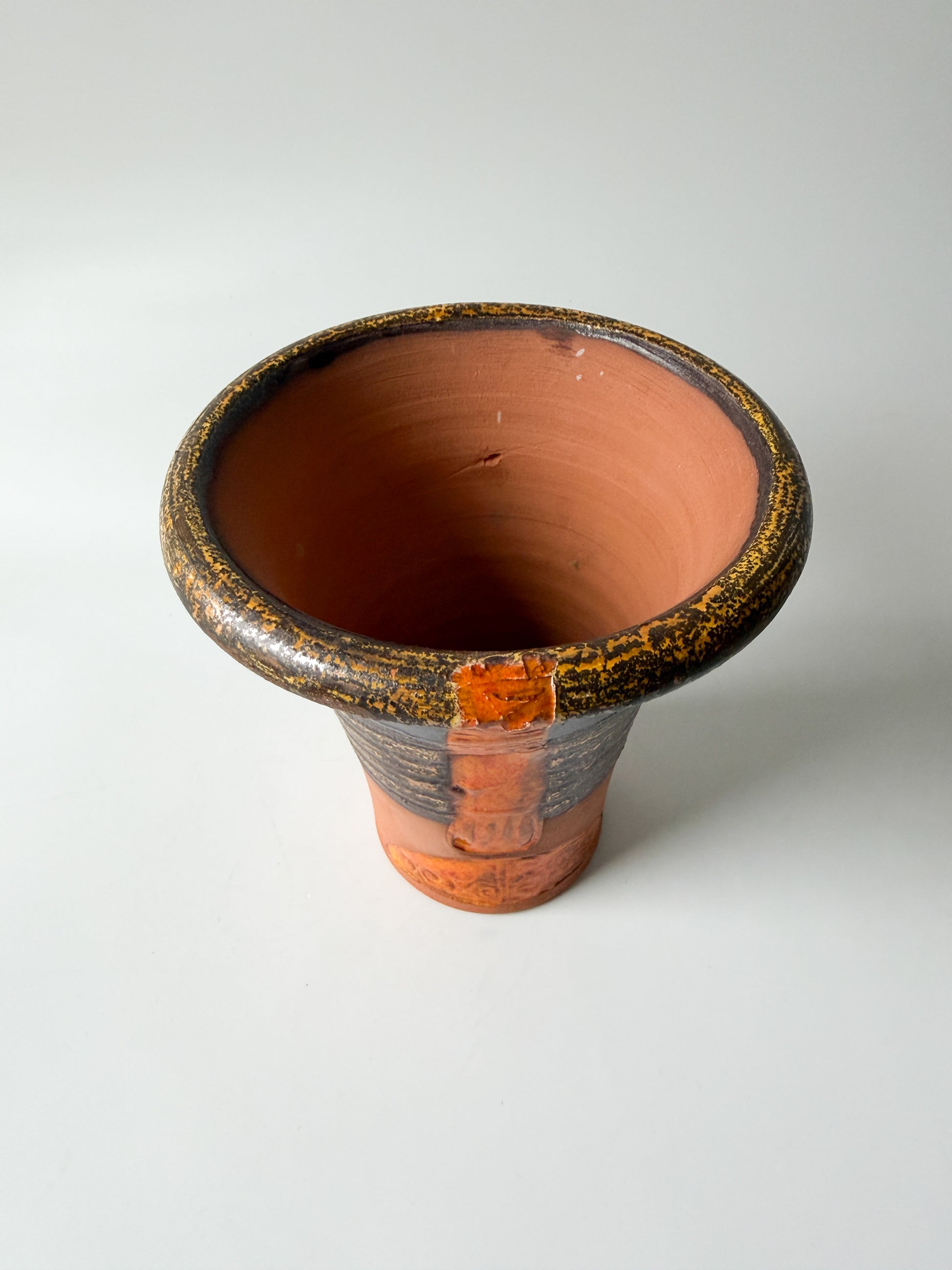 Danko Terracotta Flower Pot with Orange Glaze