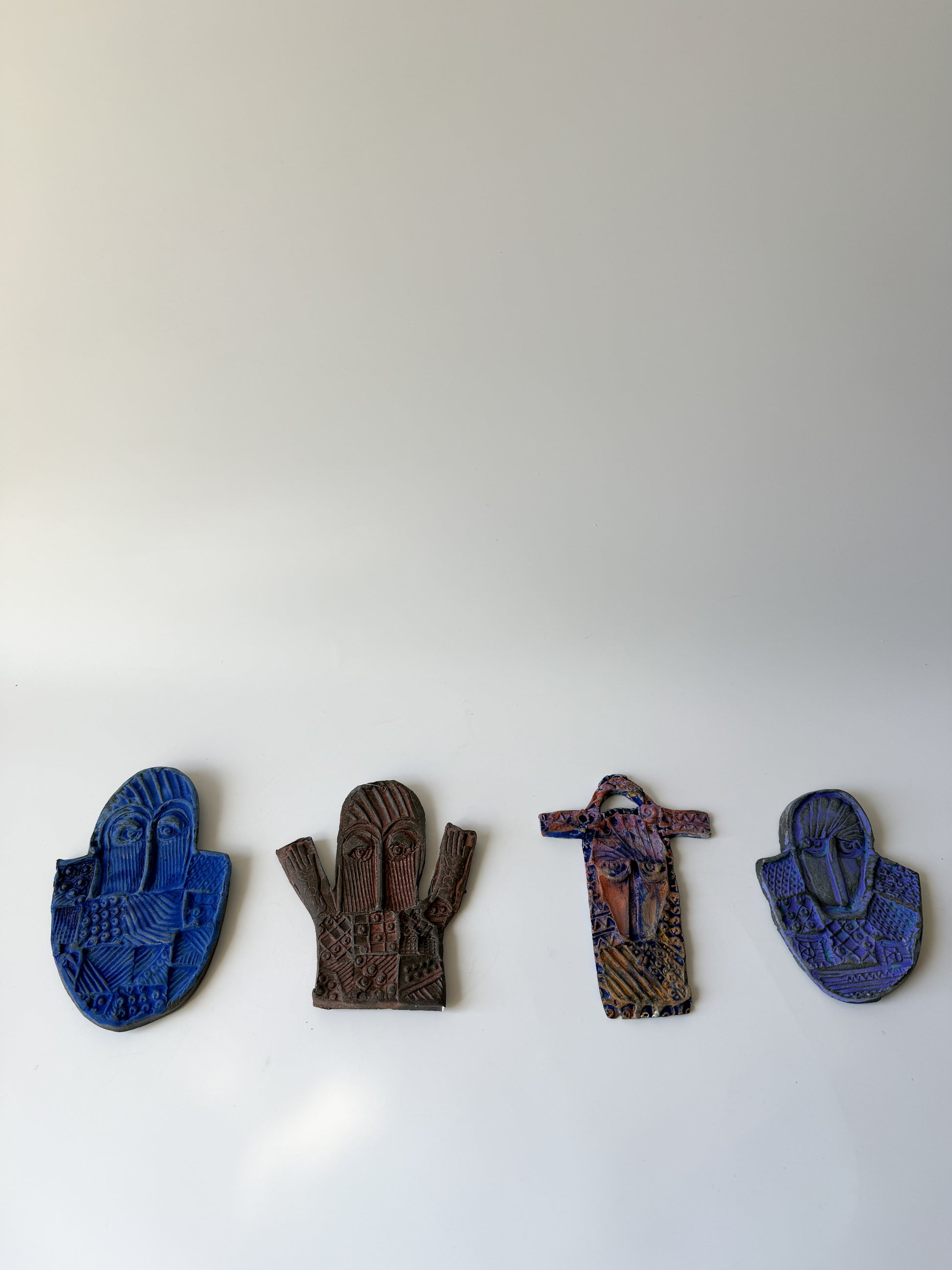 Set of Four (4) Handmade Ceramic Figures