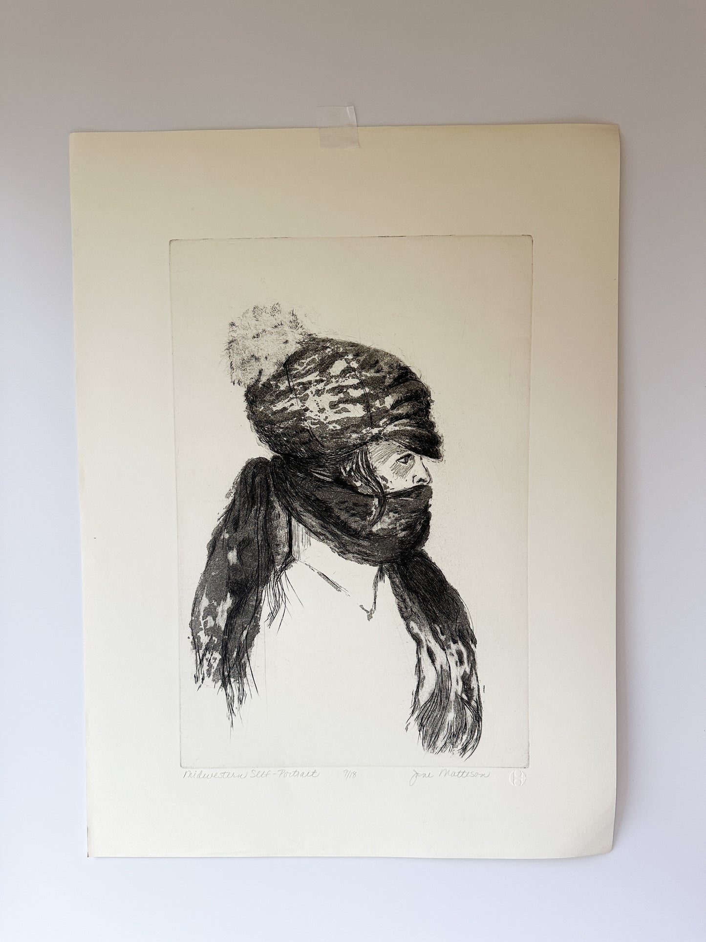 "MIDWESTERN SELF-PORTRAIT” Etching by Late Artist Jane Matteson