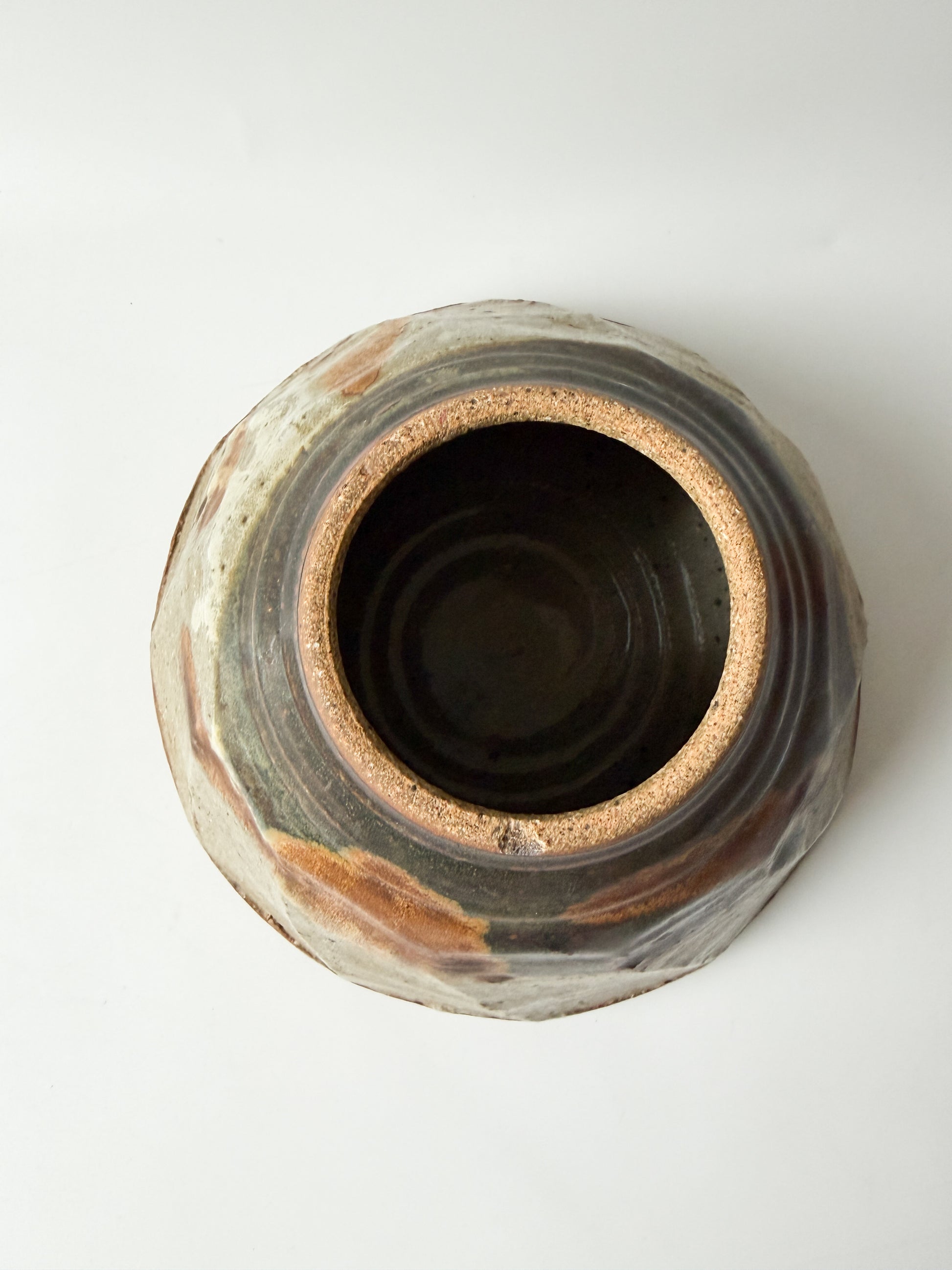 Brown and Tan Artist Pottery Vase (Small)