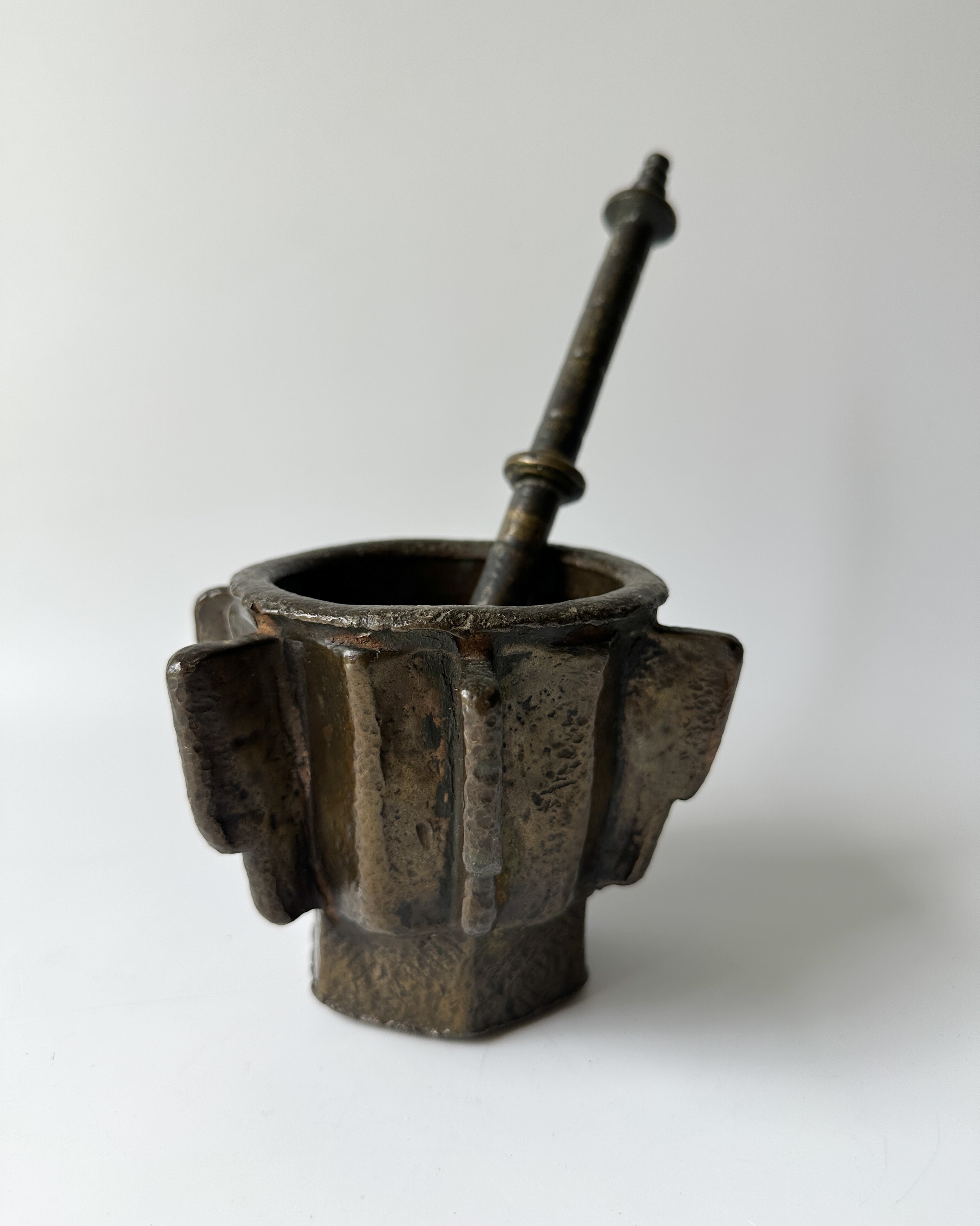 Antique - Heavy Bronze Mortar and Pestle from 15th/16th century