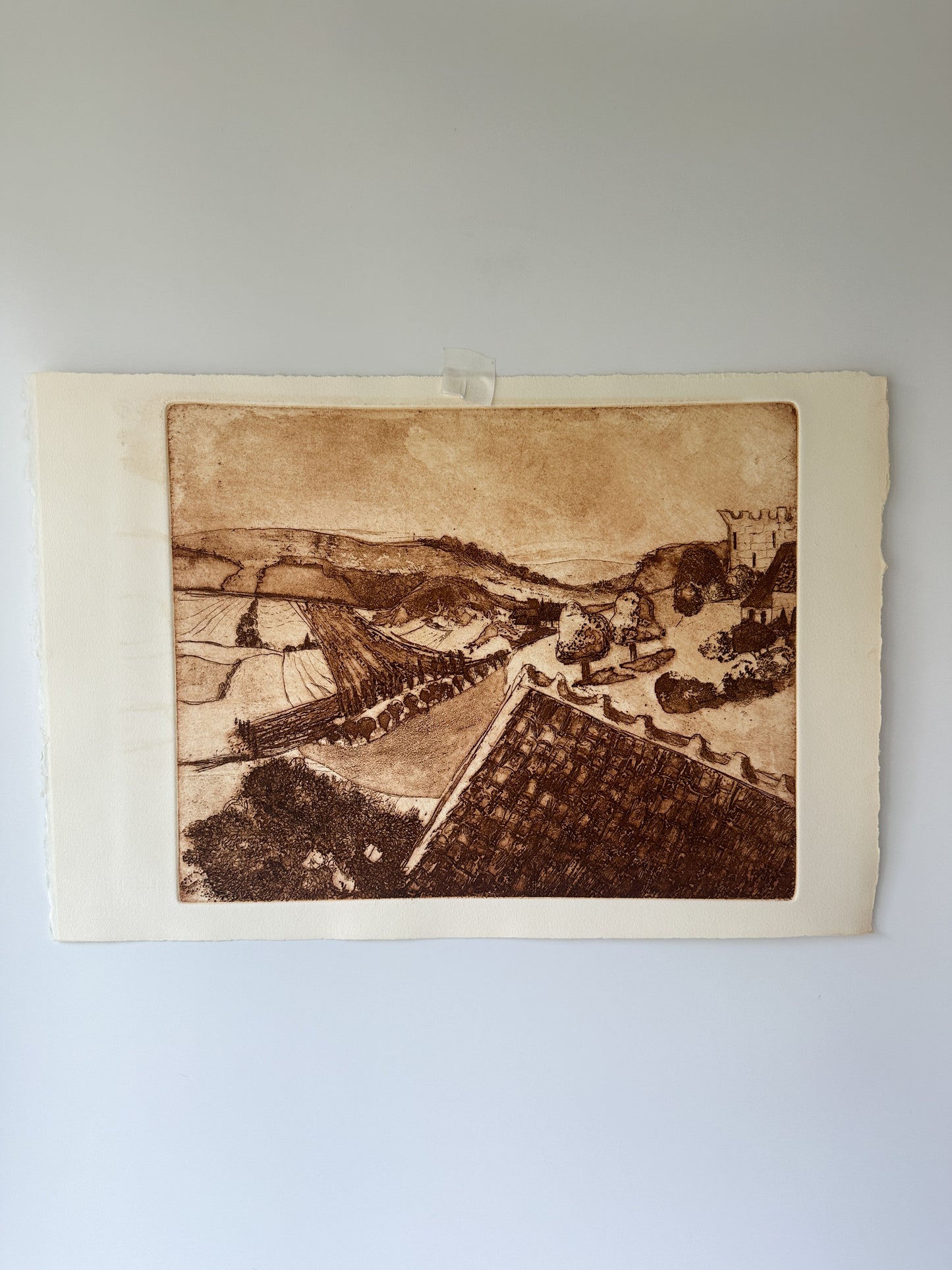 "BURGUNDY" France Aquatint Etching by Late Artist Jane Matteson