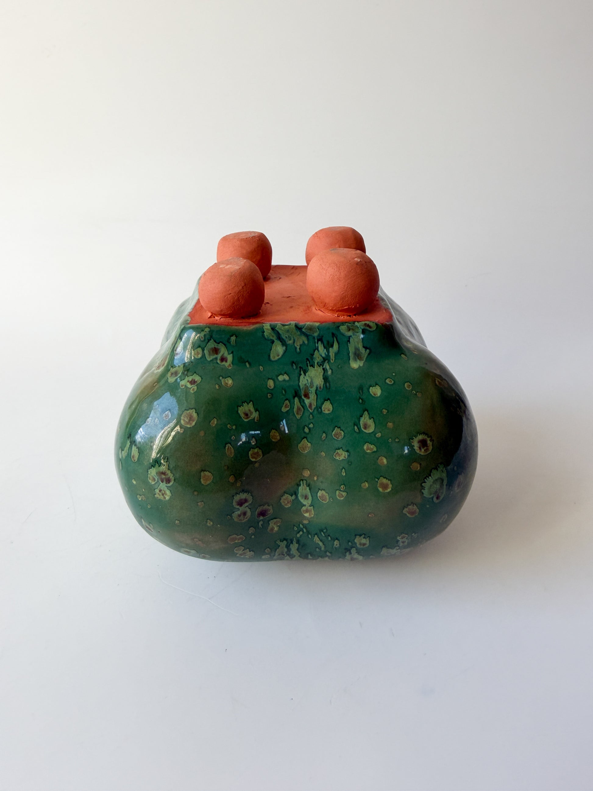 Small Handmade Terracotta Pottery Ikebana Vase
