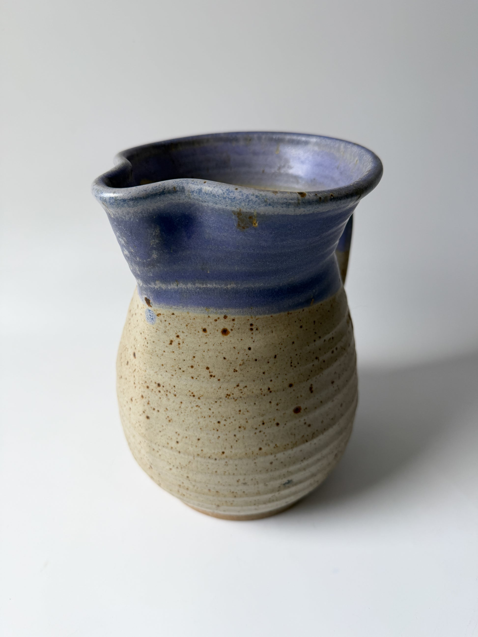 Hand Thrown Artist Pottery Pitcher with Lilac Glaze