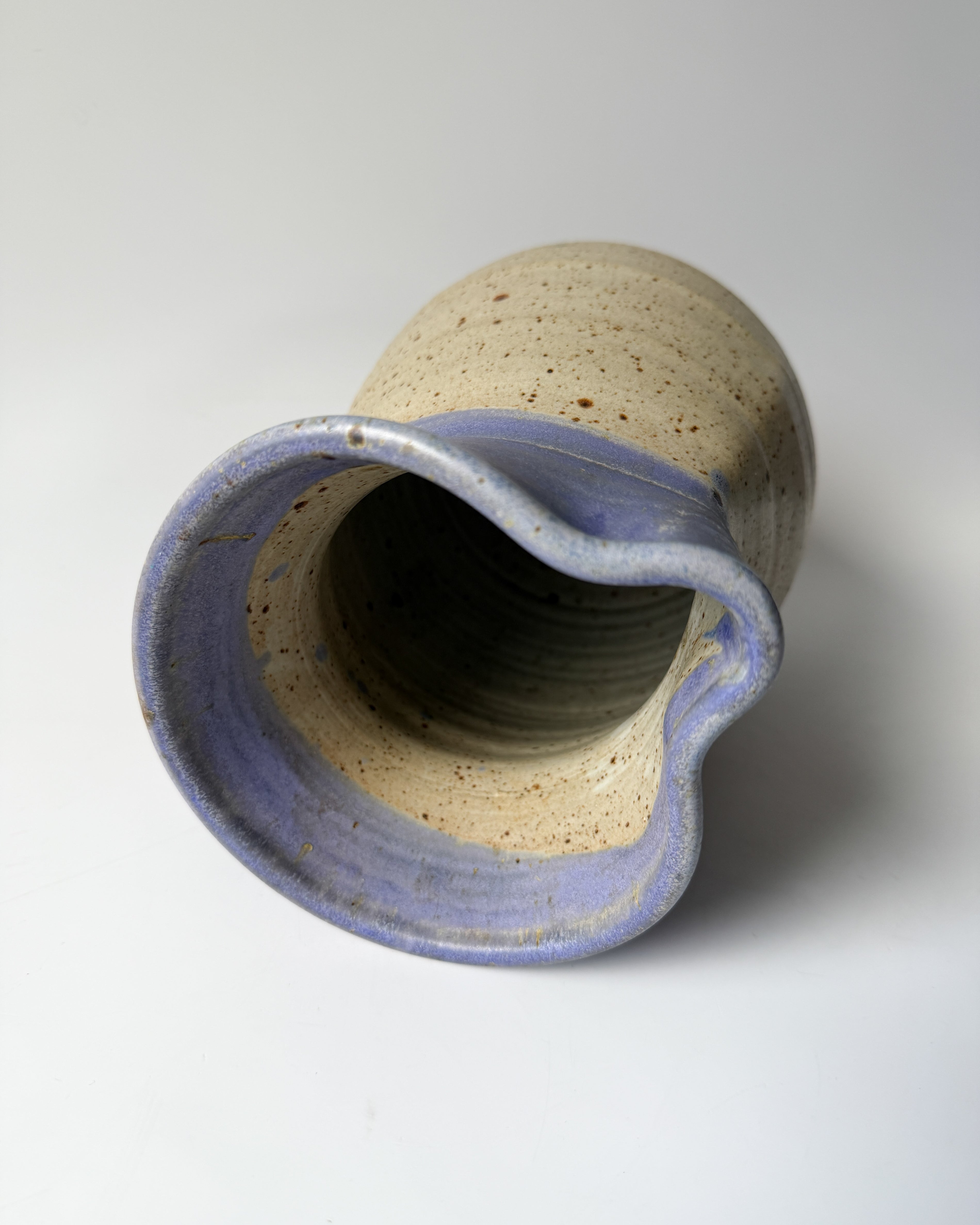 Hand Thrown Artist Pottery Pitcher with Lilac Glaze