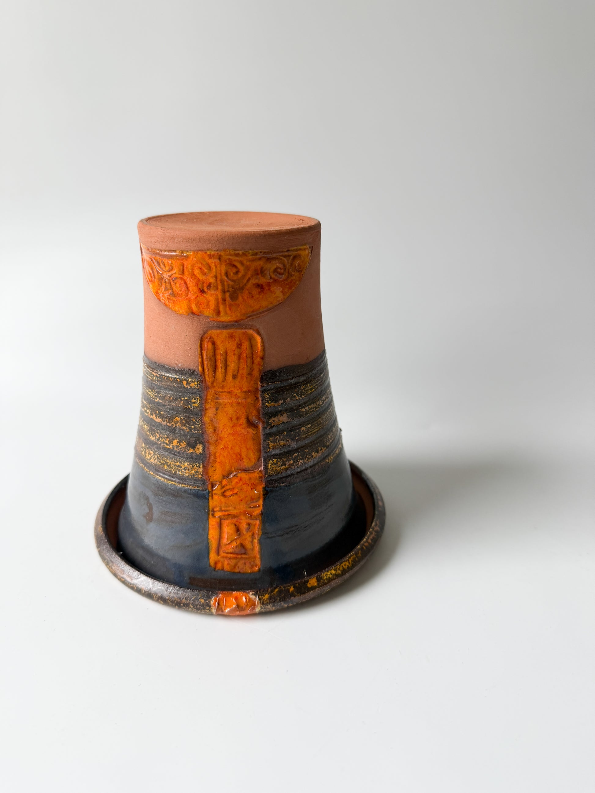 Danko Terracotta Flower Pot with Orange Glaze