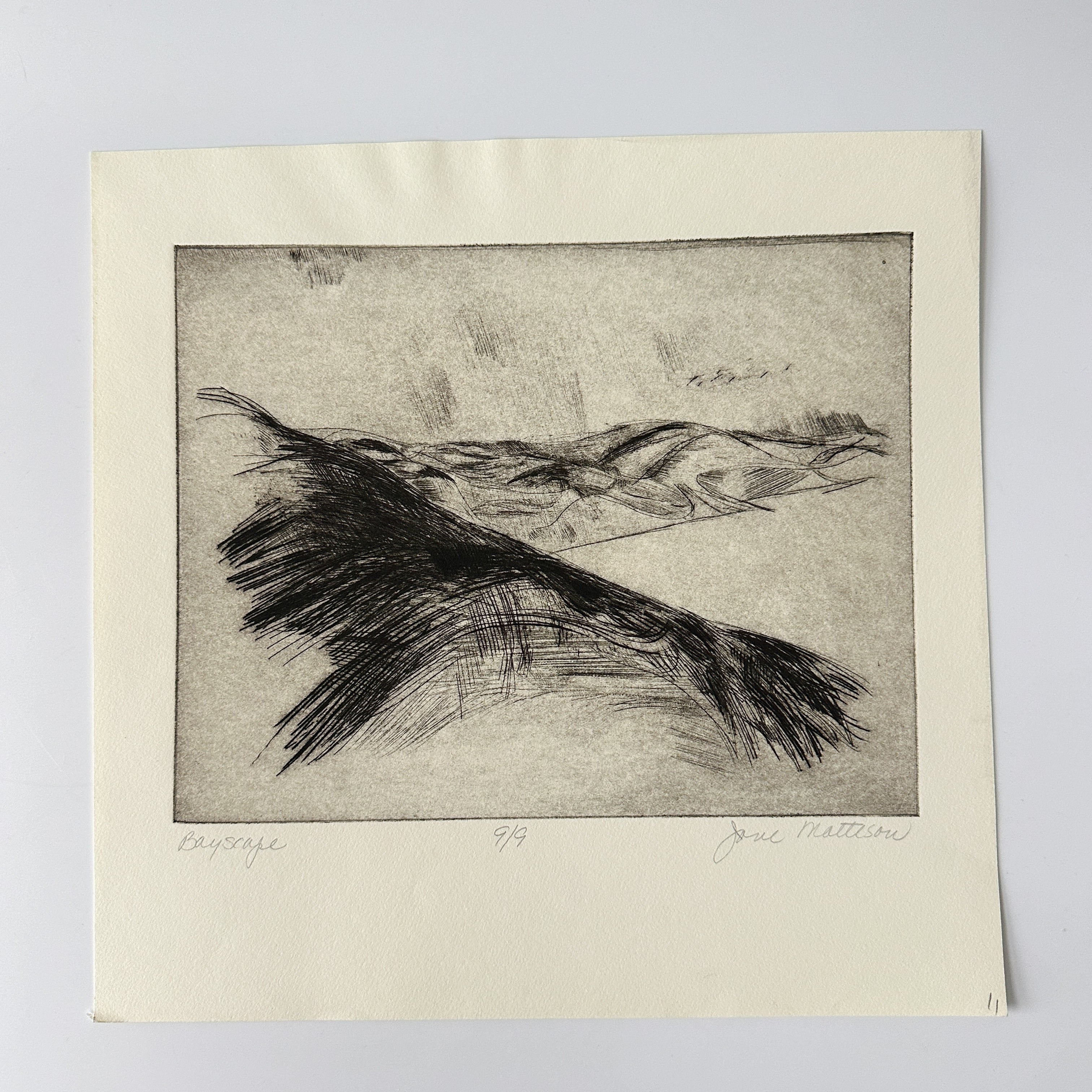 "BAYSCAPE" Etching by Late Artist Jane Matteson