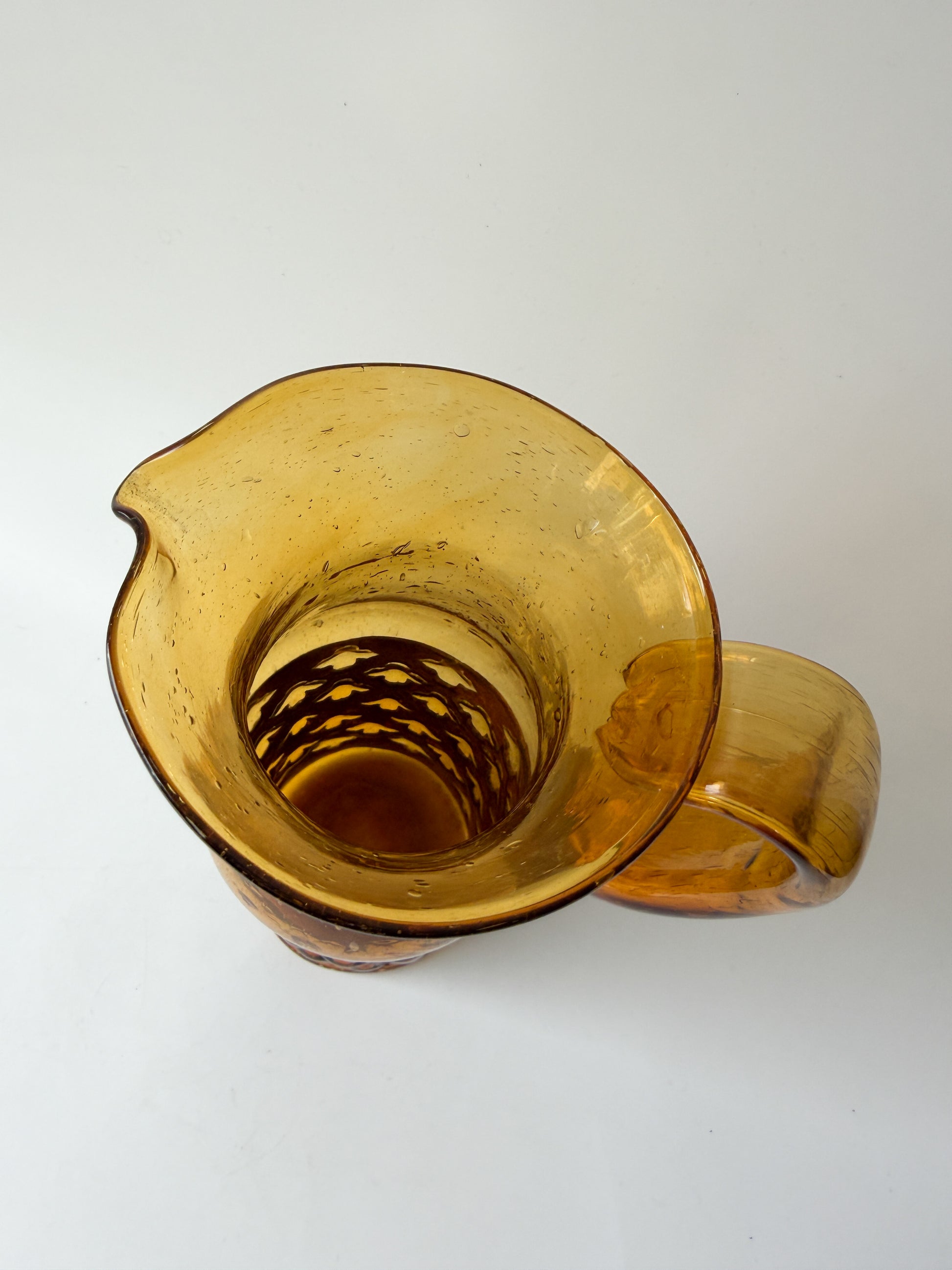 Vintage MCM Felipe Derflinger Imprisoned Glass Pitcher