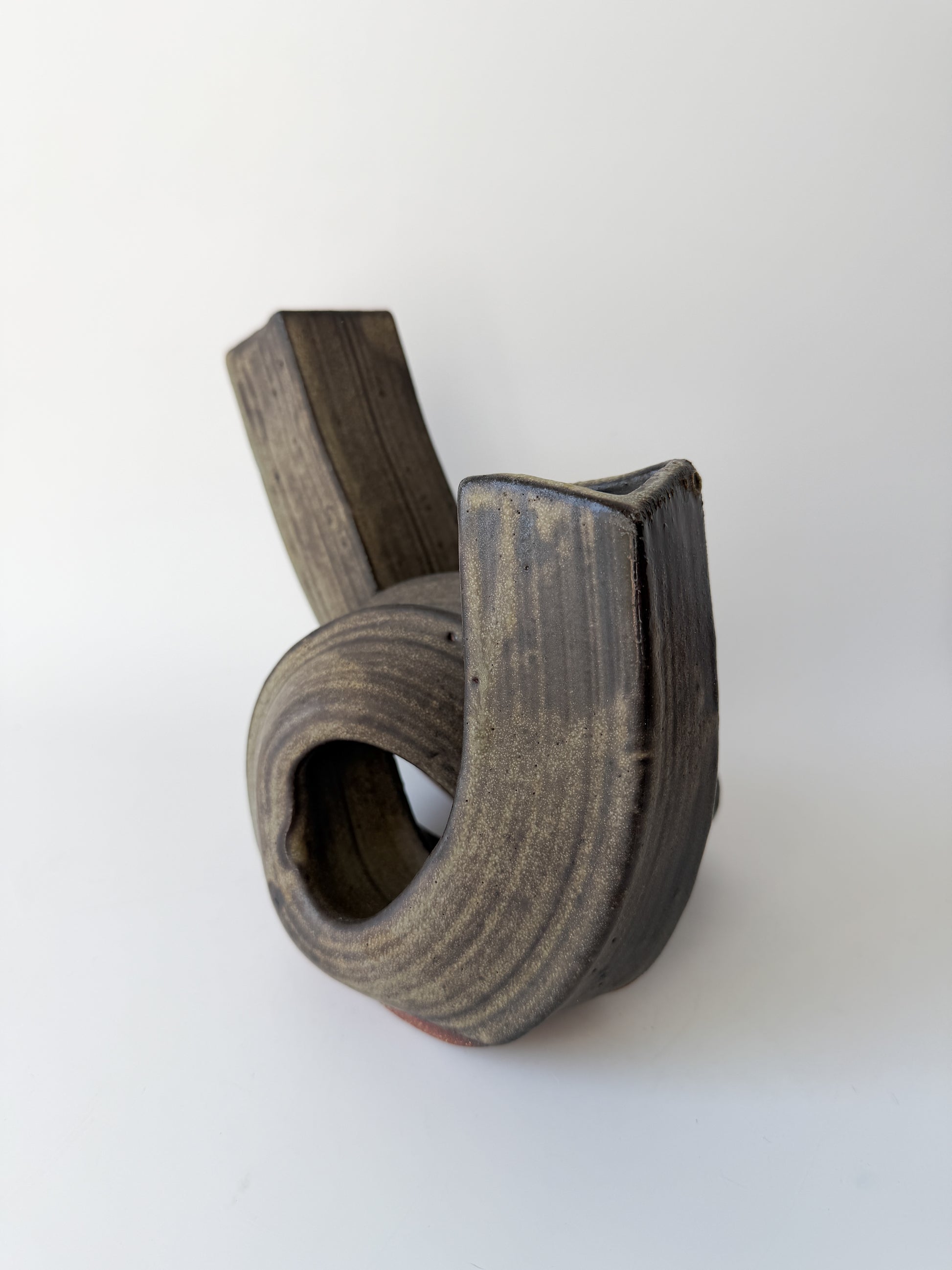 Handmade Artist Earthenware Ikebana-Style Ceramic Vase